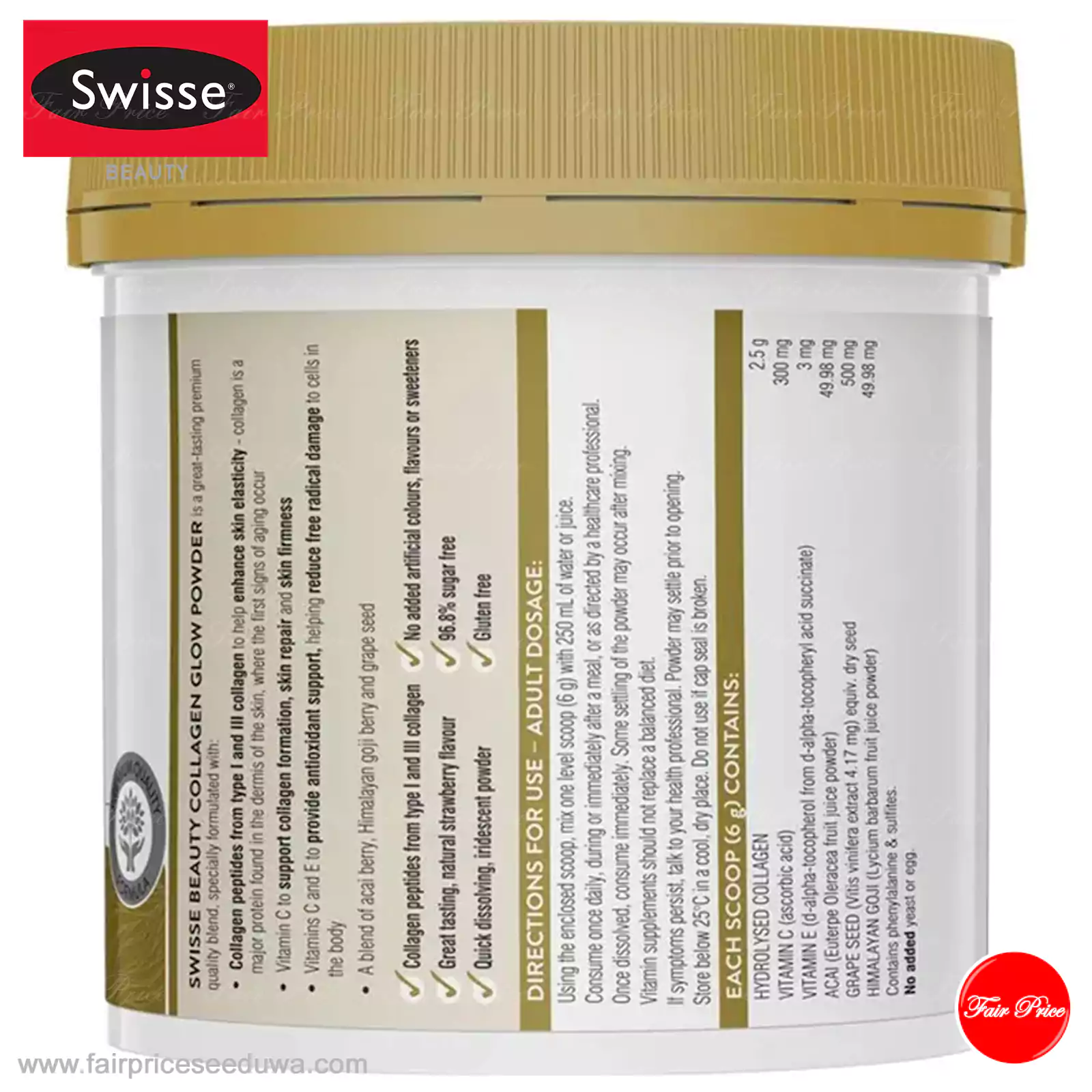 Swisse Beauty Collagen Glow Powder 240g - Image 3