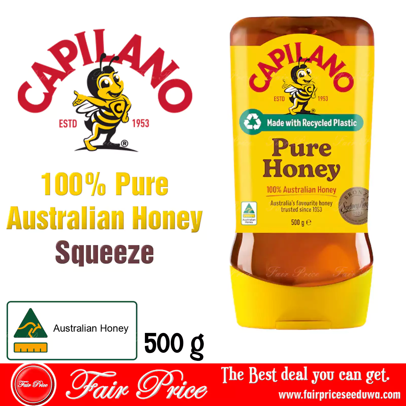 Capilano 100% Pure Australian Honey Squeeze 500g