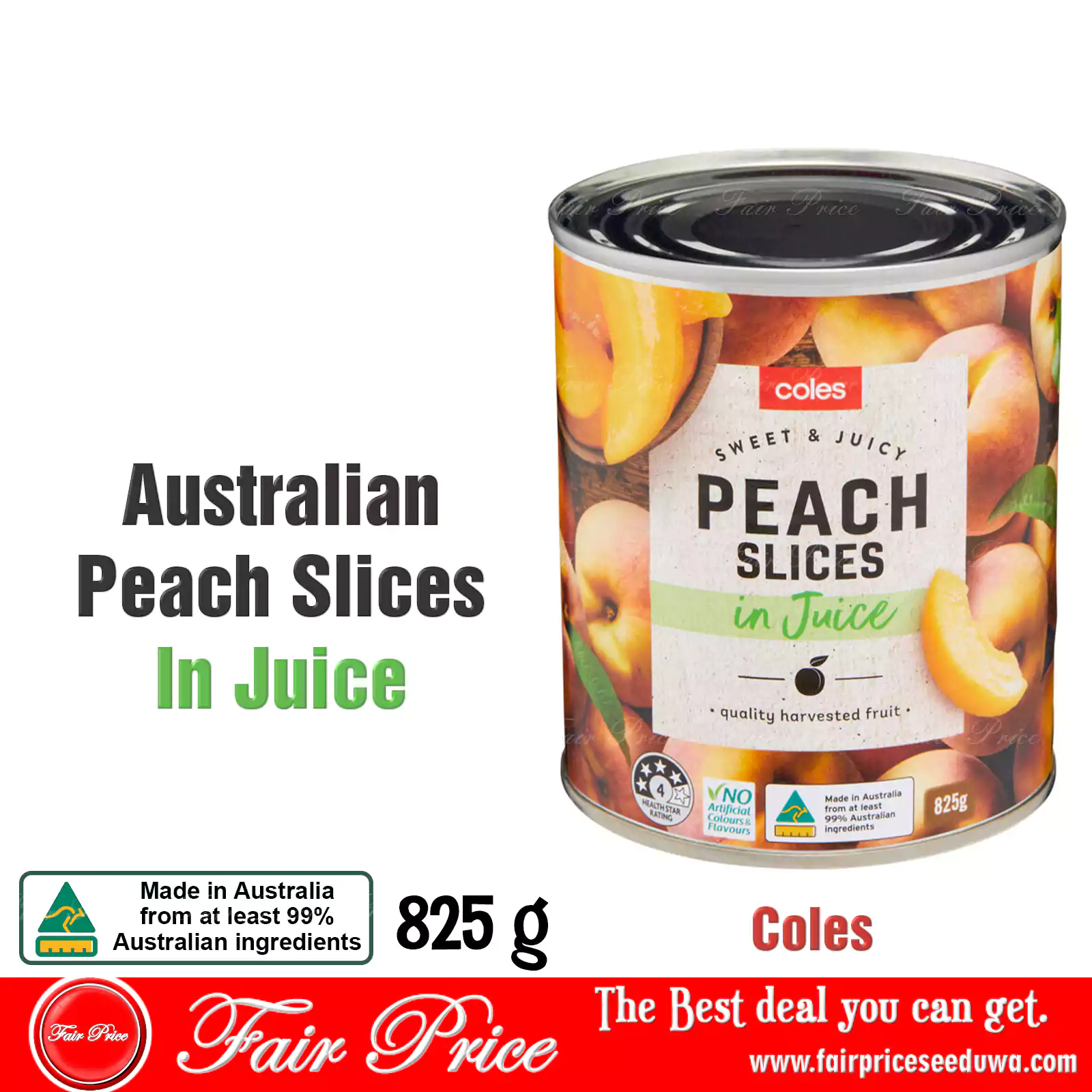 Australian Peach Slices In Juice 825g