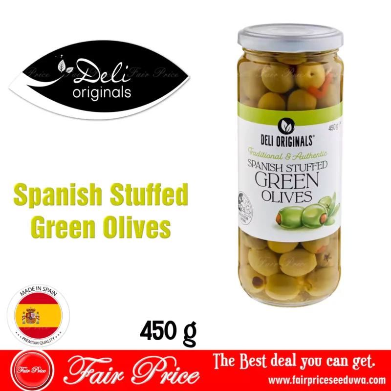 Deli Spanish Stuffed Green Olives 450g