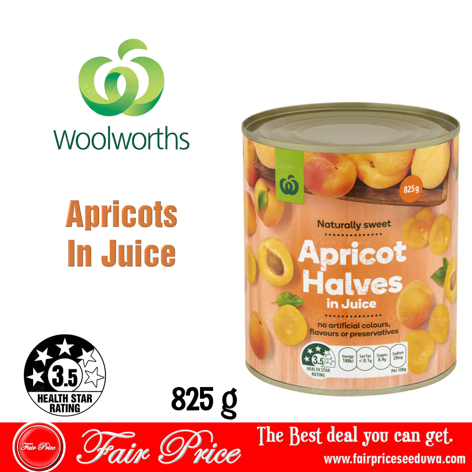 Woolworths Apricots In Juice 825g