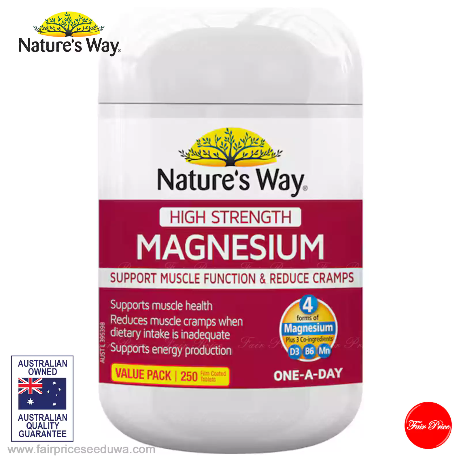 Nature's Way High Strength Magnesium Coated Tablets 250 pack - Image 2