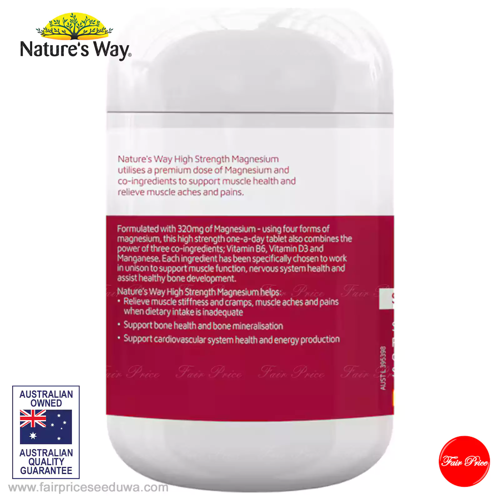 Nature's Way High Strength Magnesium Coated Tablets 250 pack - Image 3