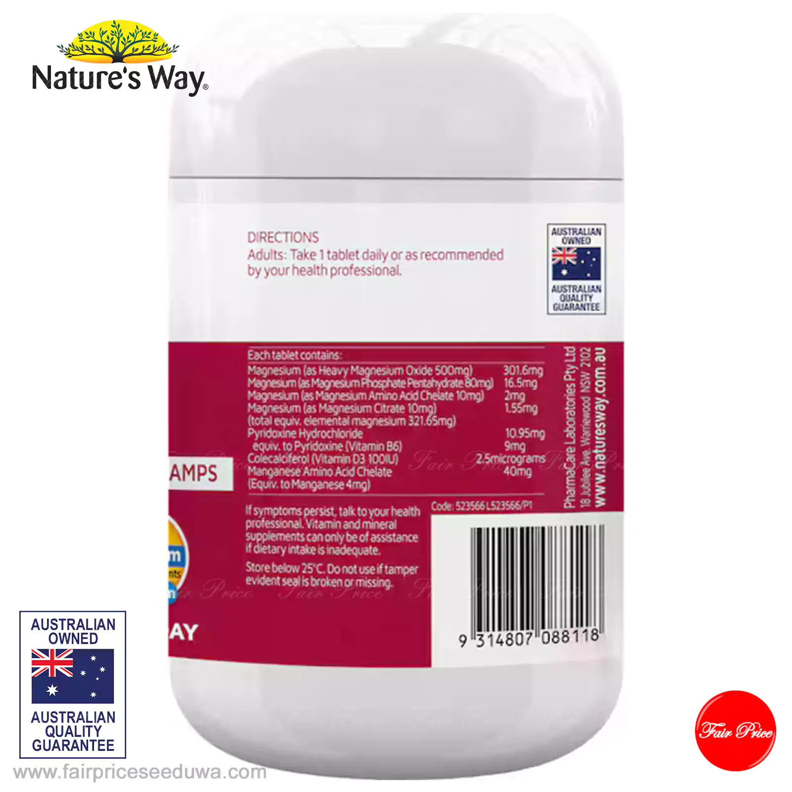 Nature's Way High Strength Magnesium Coated Tablets 250 pack - Image 4