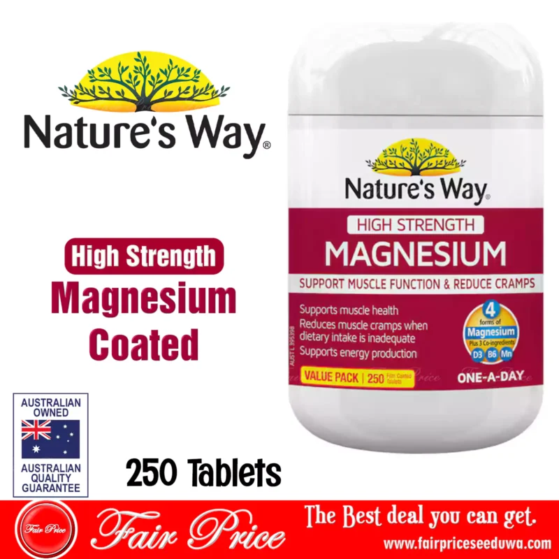 Nature's Way High Strength Magnesium Coated Tablets 250 pack