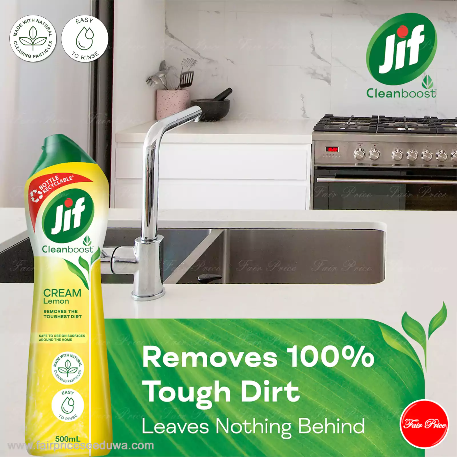 Jif Cream Cleanser With Micro Particles Lemon 500ml - Image 7