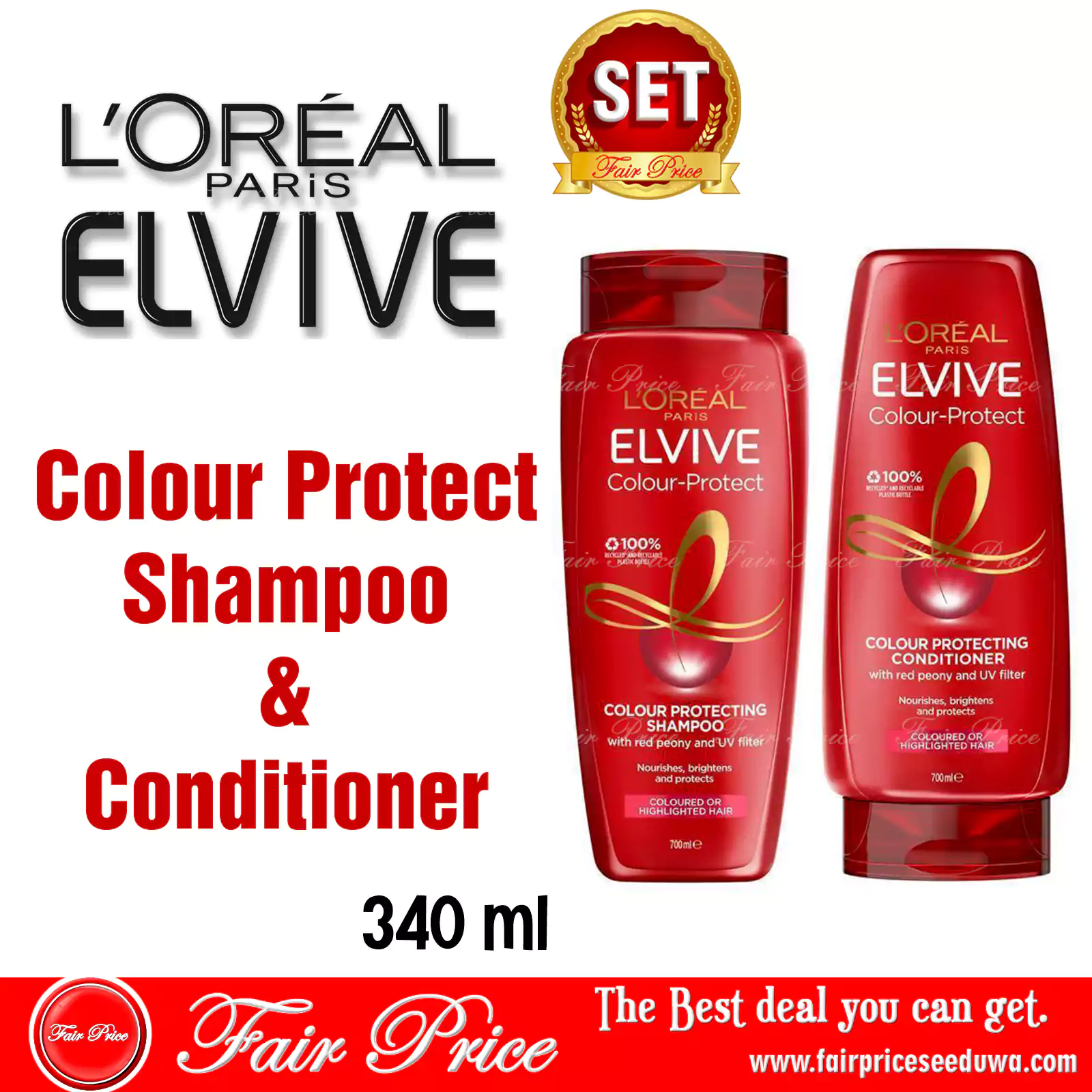 LOreal Elvive Colour Protect Shampoo & Conditioner 340ml (Set)