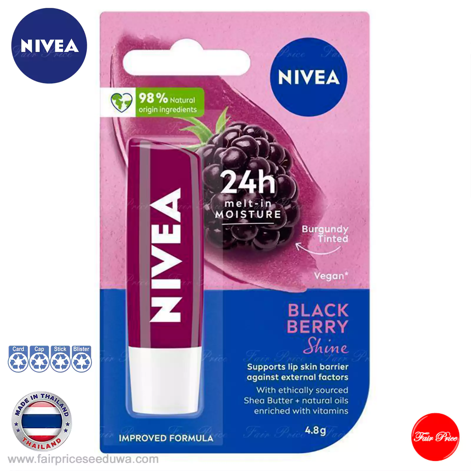 NIVEA Blackberry Shine Lip Balm 4.8g - Image 2