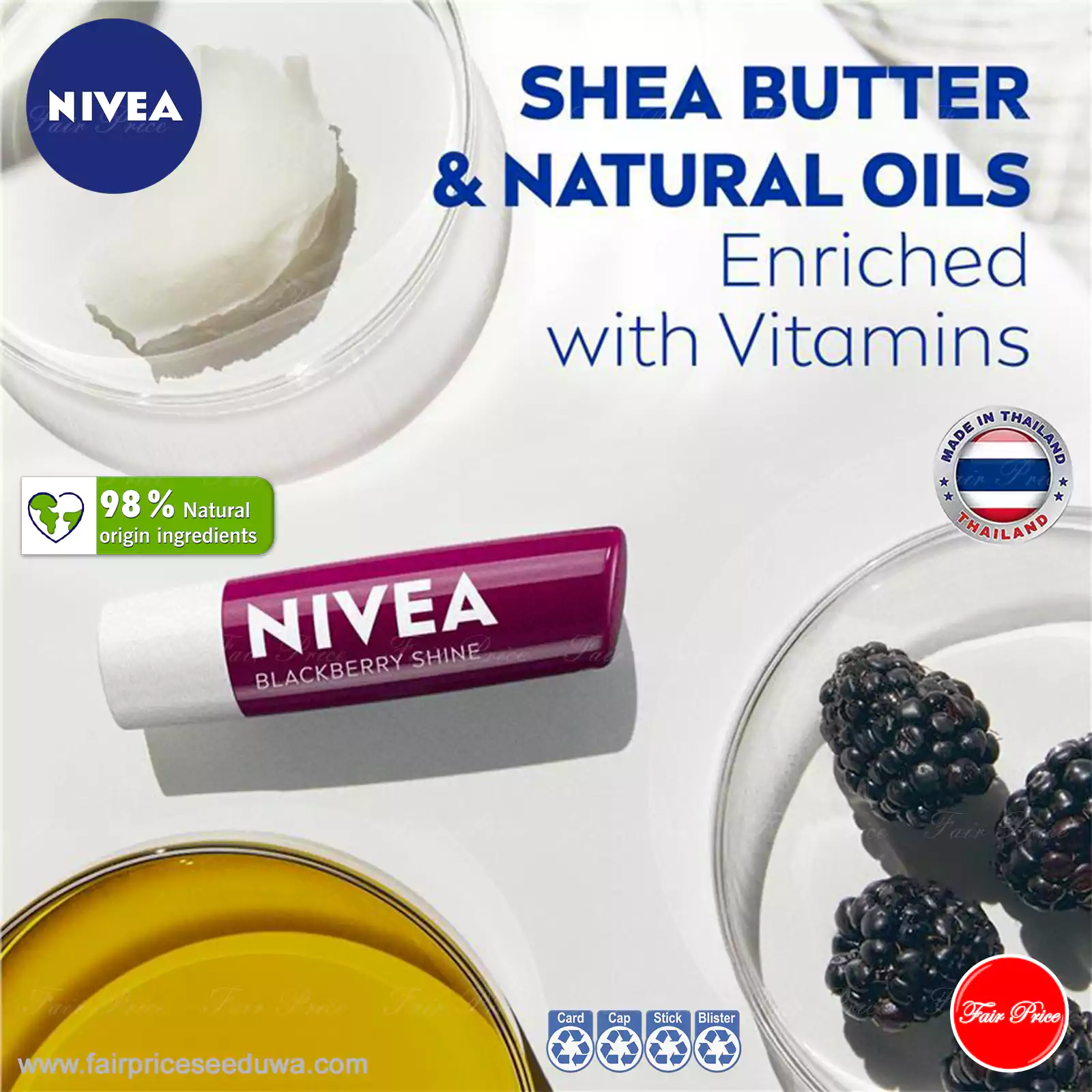 NIVEA Blackberry Shine Lip Balm 4.8g - Image 5