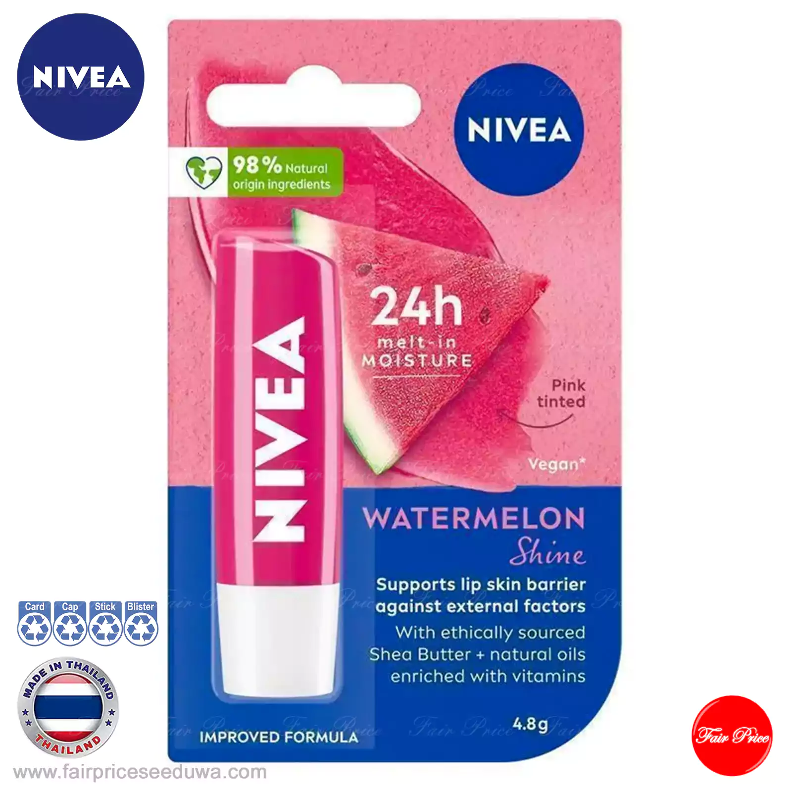 NIVEA Lip Care Watermelon Shine Balm 4.8g - Image 2
