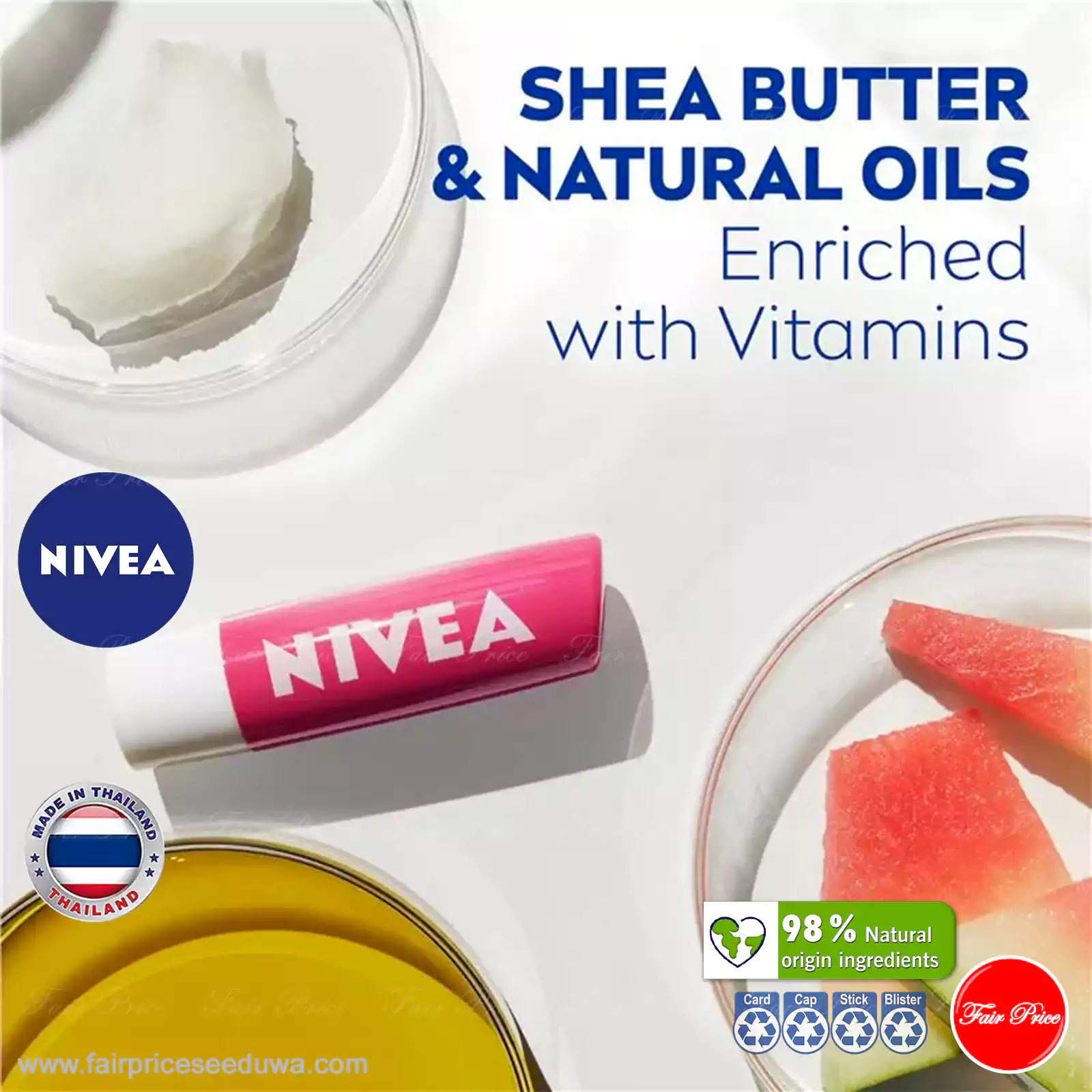 NIVEA Lip Care Watermelon Shine Balm 4.8g - Image 5