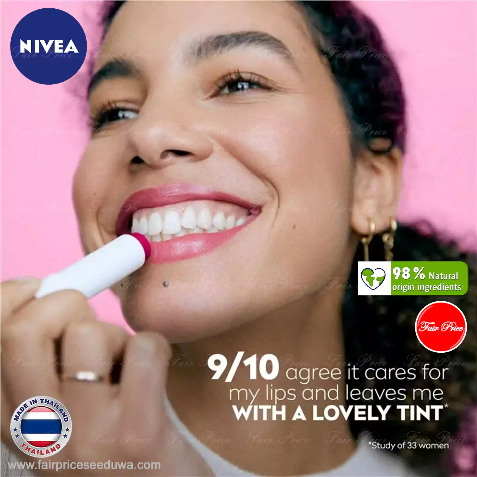 NIVEA Lip Care Watermelon Shine Balm 4.8g - Image 4