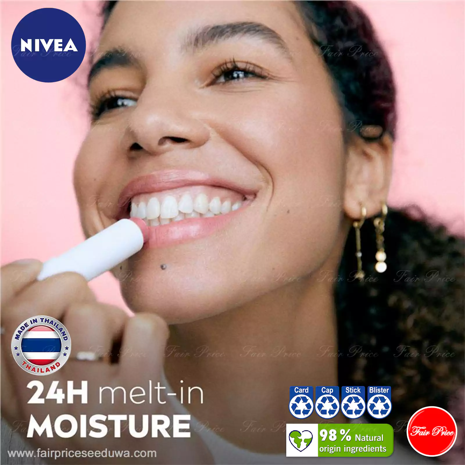 NIVEA Pearly Shine Moisturising Lip Balm 4.8g - Image 7