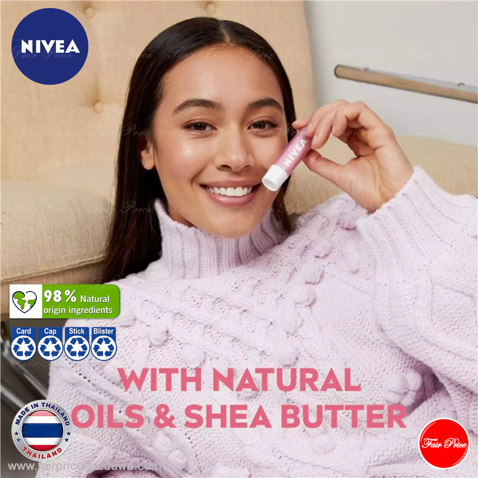 NIVEA Pearly Shine Moisturising Lip Balm 4.8g - Image 6