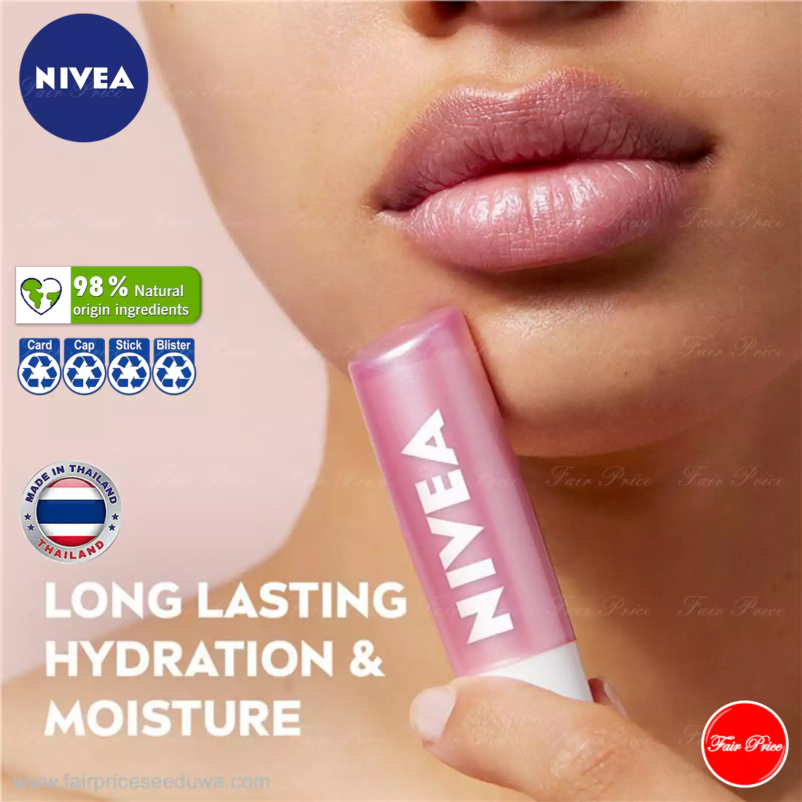 NIVEA Pearly Shine Moisturising Lip Balm 4.8g - Image 5