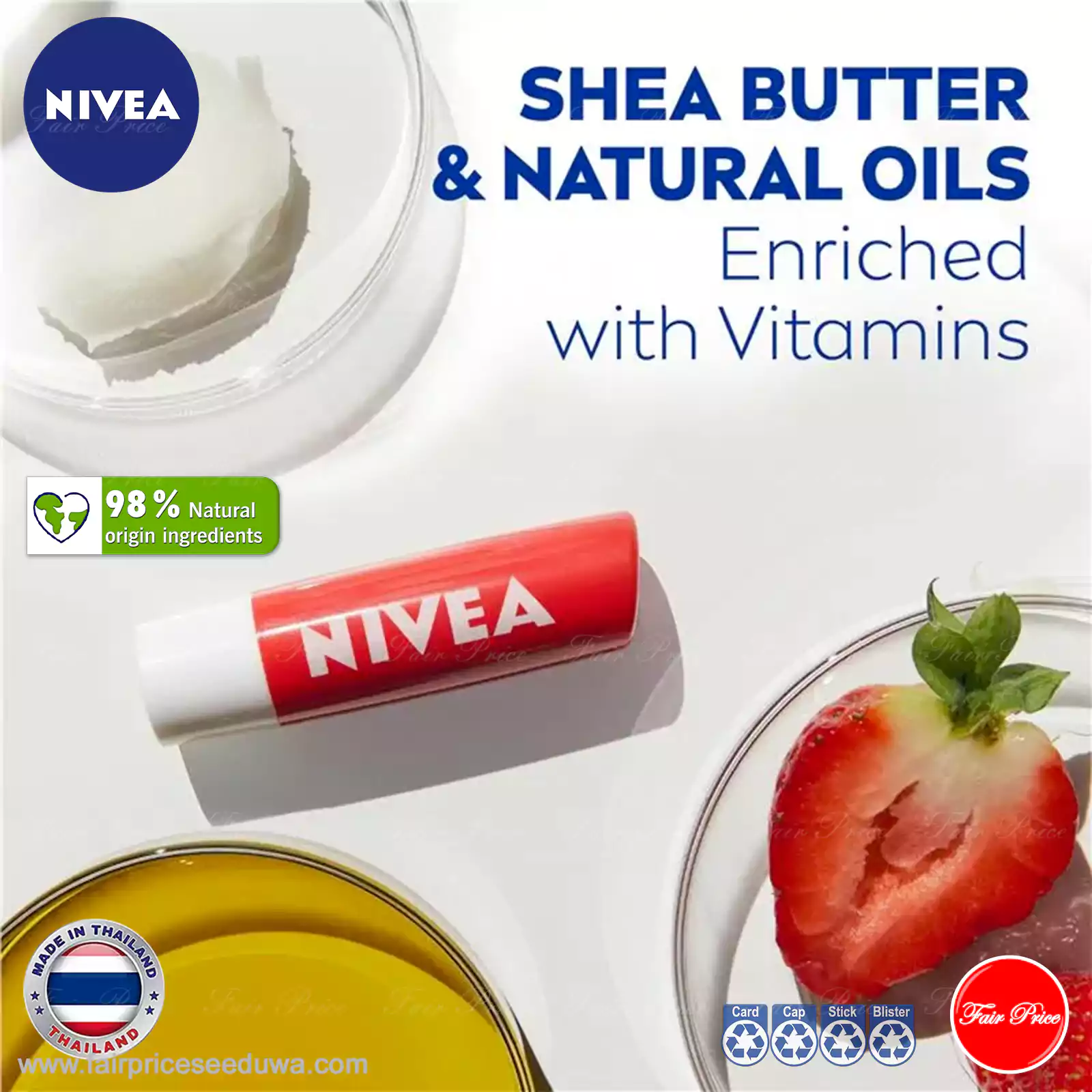 NIVEA Strawberry Shine Limited Edition Lip Balm 4.8g - Image 6