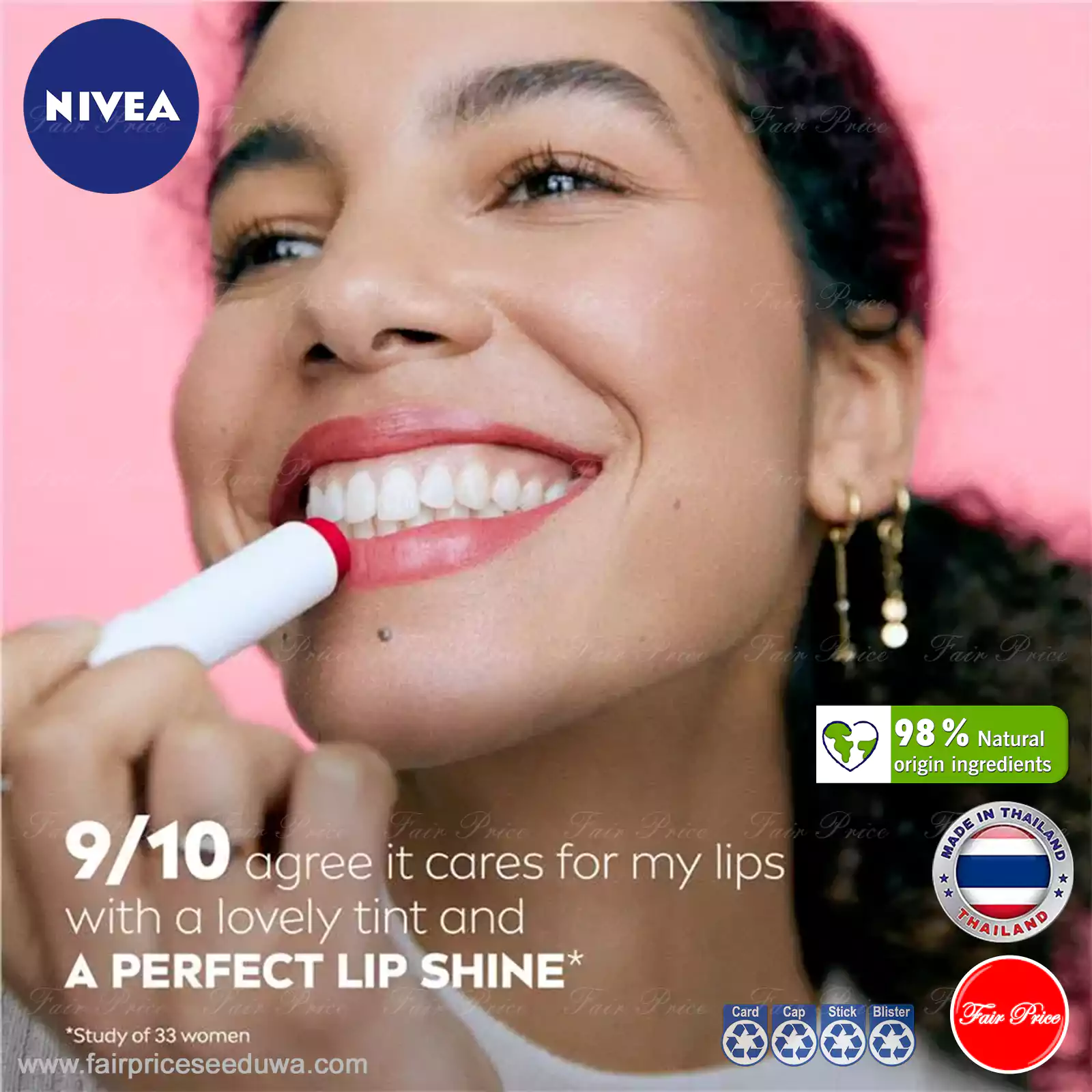 NIVEA Strawberry Shine Limited Edition Lip Balm 4.8g - Image 4