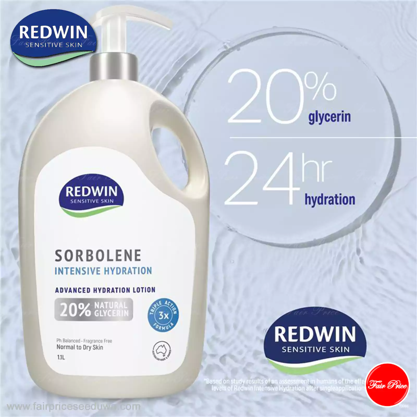 Redwin Sorbolene Intensive Hydration Lotion 1.1L - Image 3