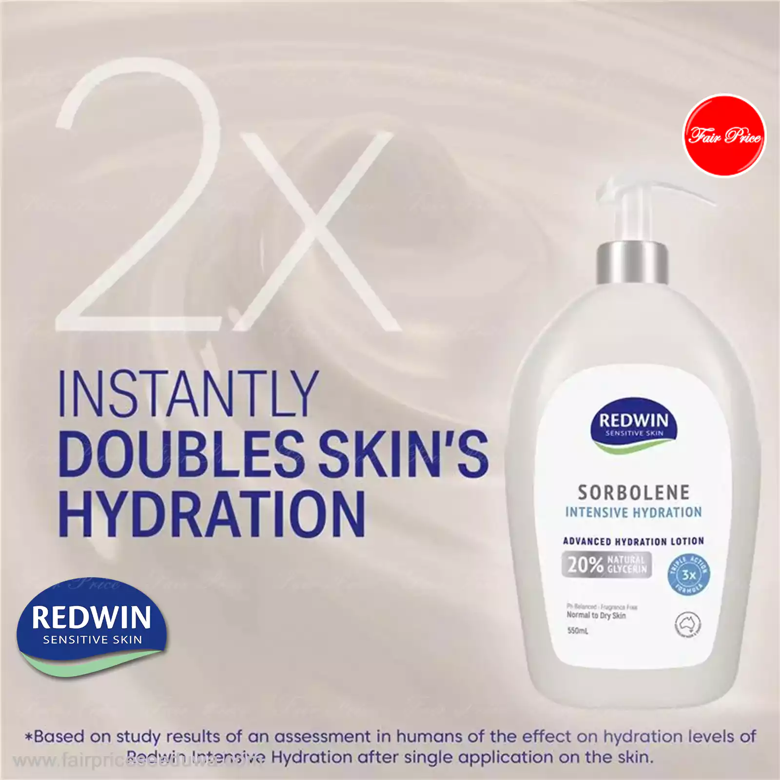 Redwin Sorbolene Intensive Hydration Lotion 550ml - Image 5