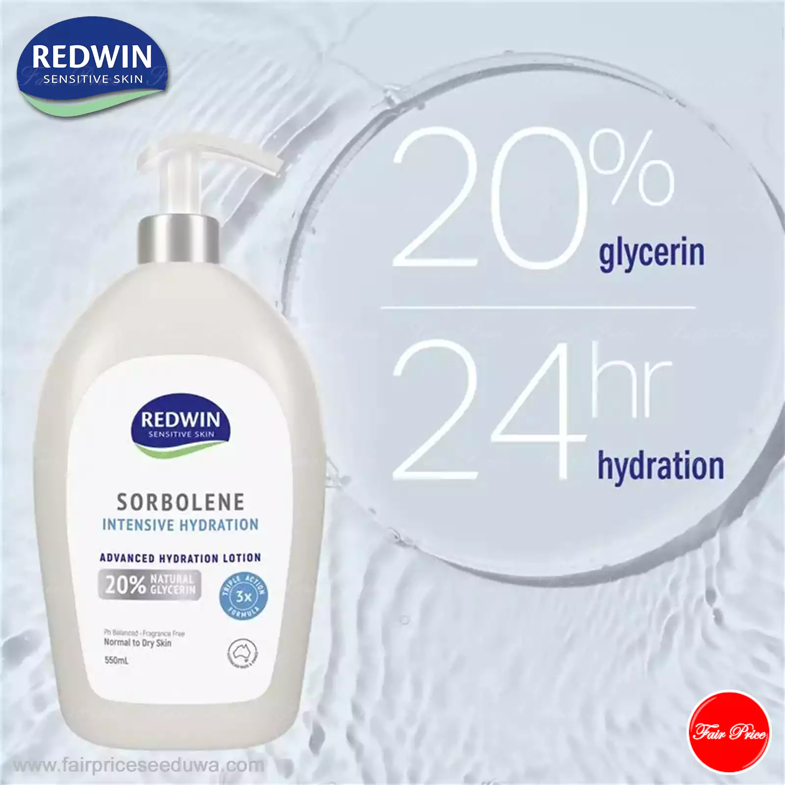 Redwin Sorbolene Intensive Hydration Lotion 550ml - Image 4