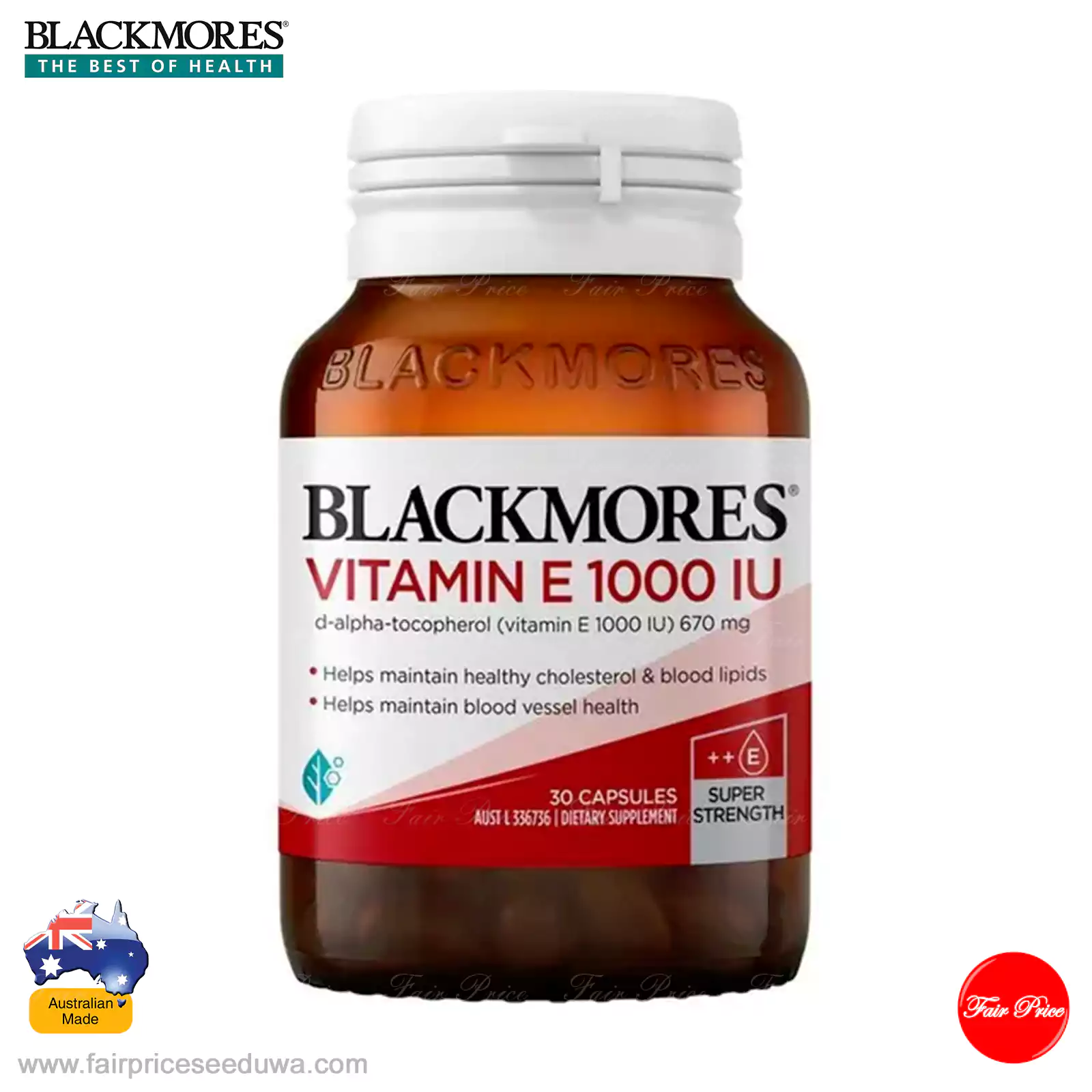 Blackmores Vitamin E 1000IU 30 Capsules - Image 2