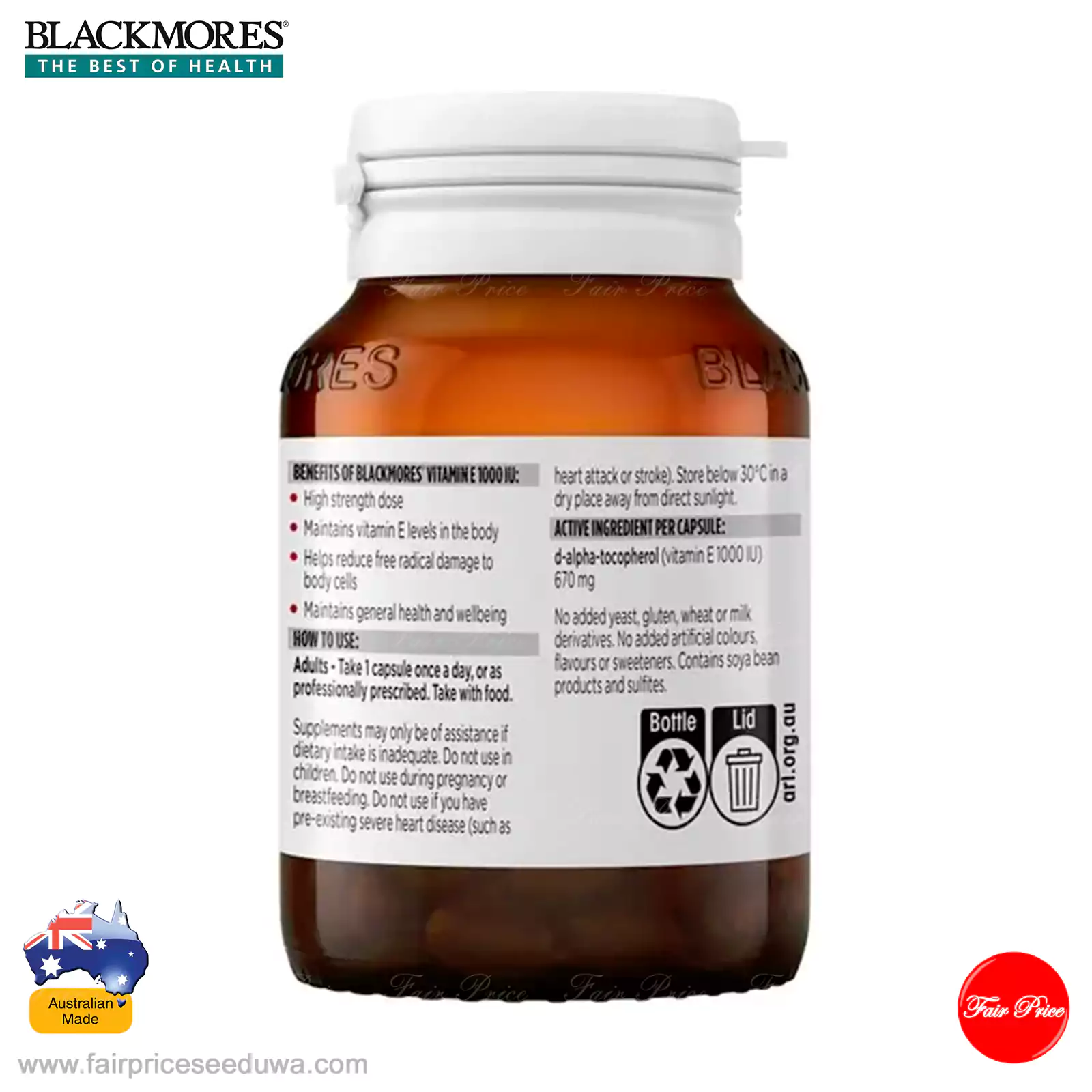 Blackmores Vitamin E 1000IU 30 Capsules - Image 4