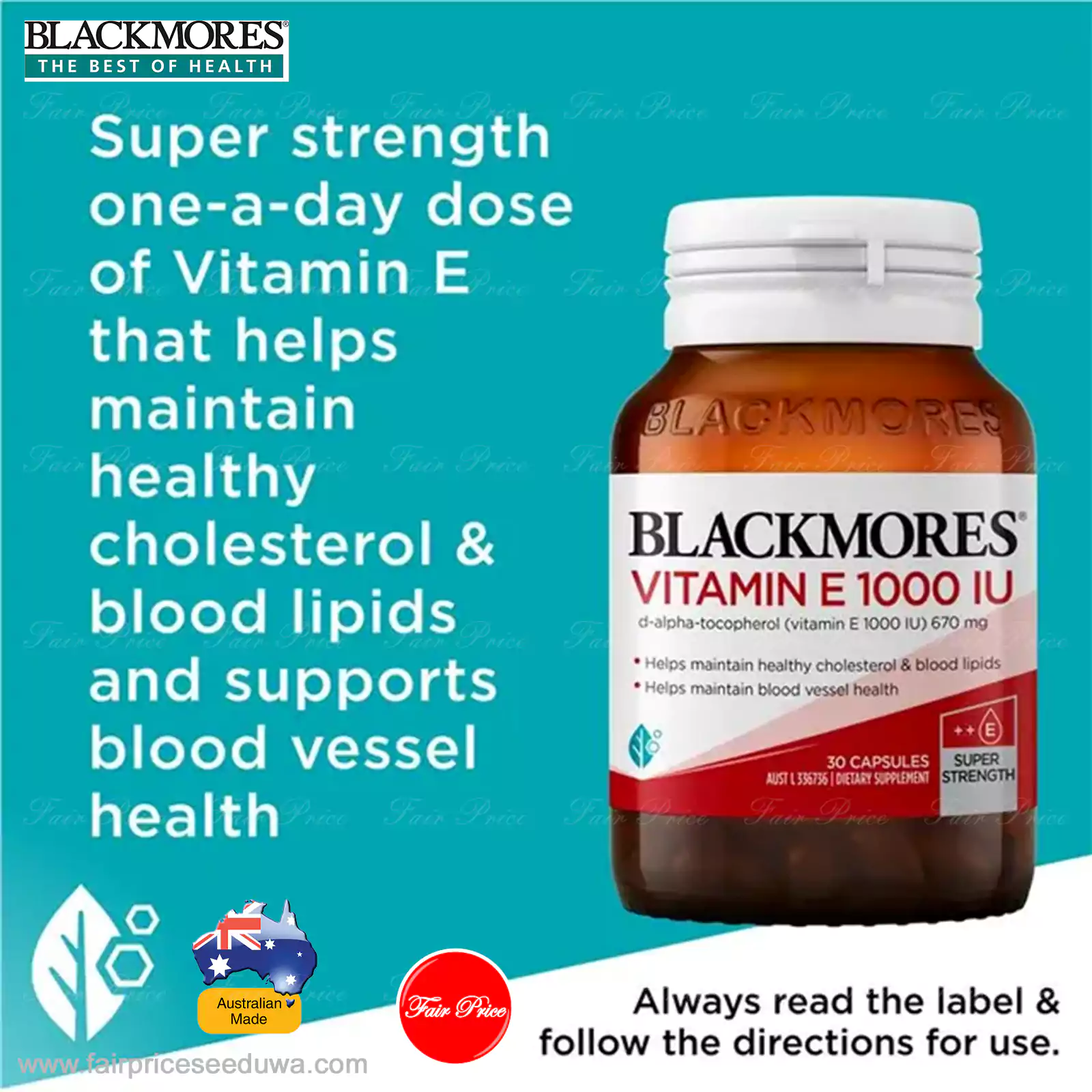 Blackmores Vitamin E 1000IU 30 Capsules - Image 5