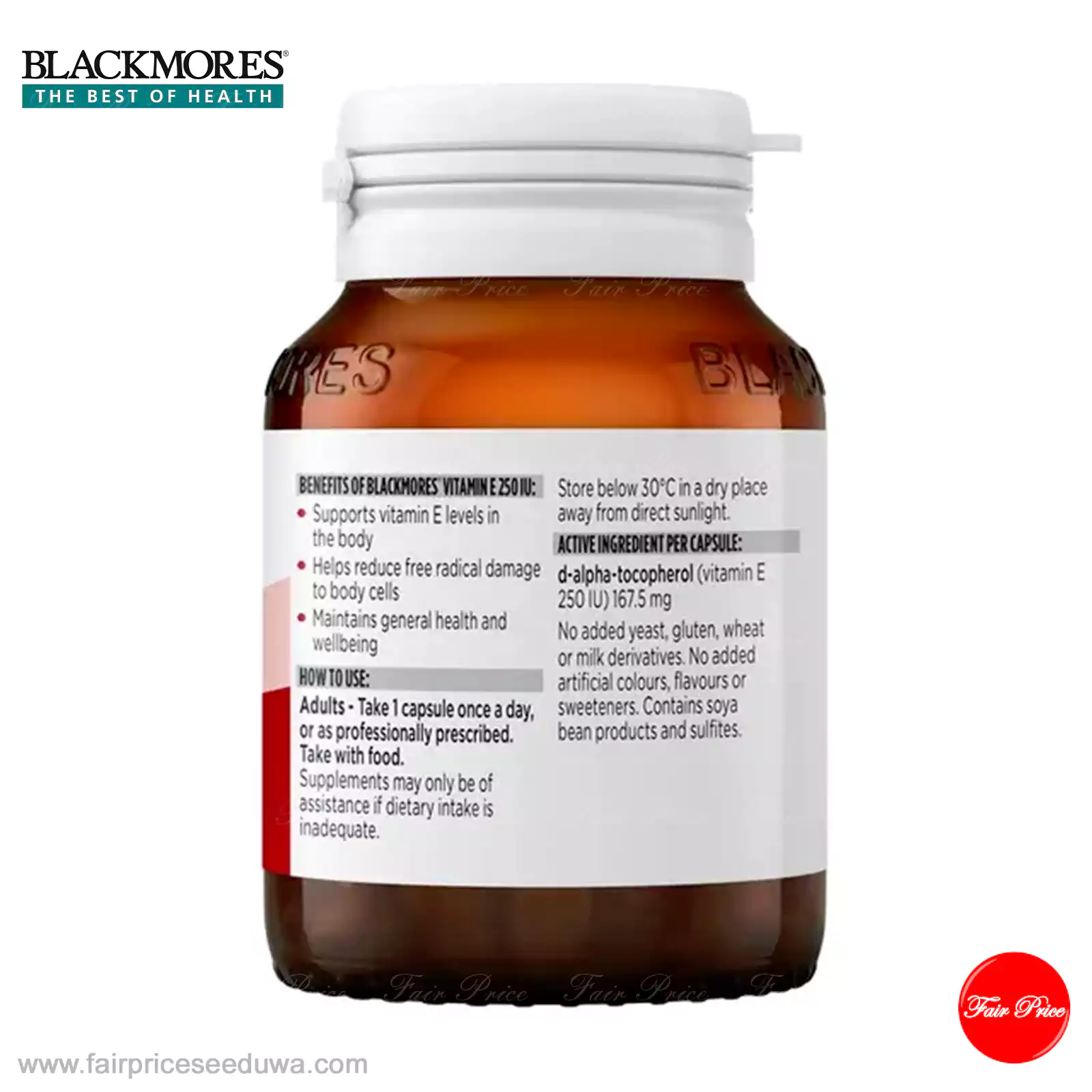 Blackmores Vitamin E 250IU 50 Capsules - Image 9