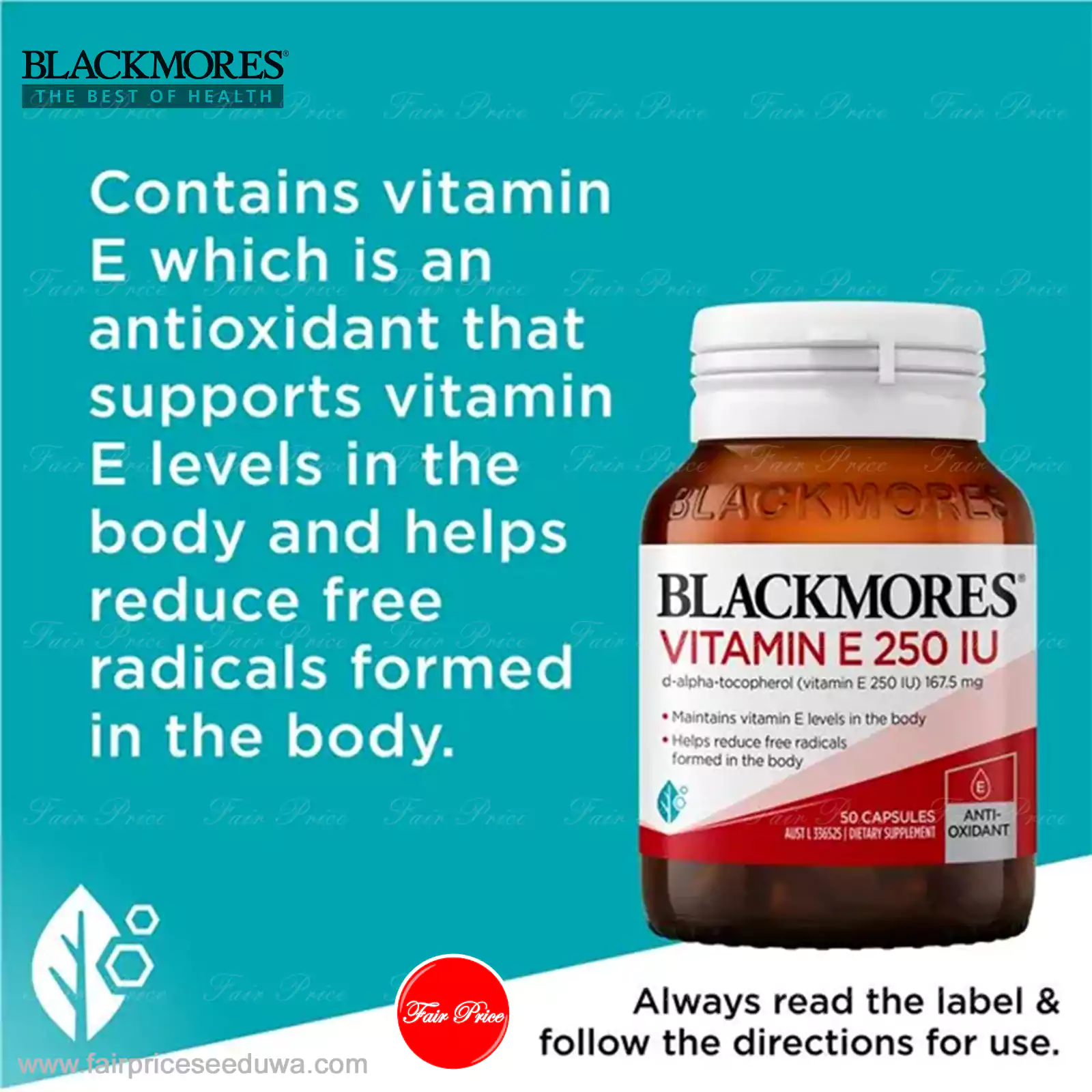Blackmores Vitamin E 250IU 50 Capsules - Image 8