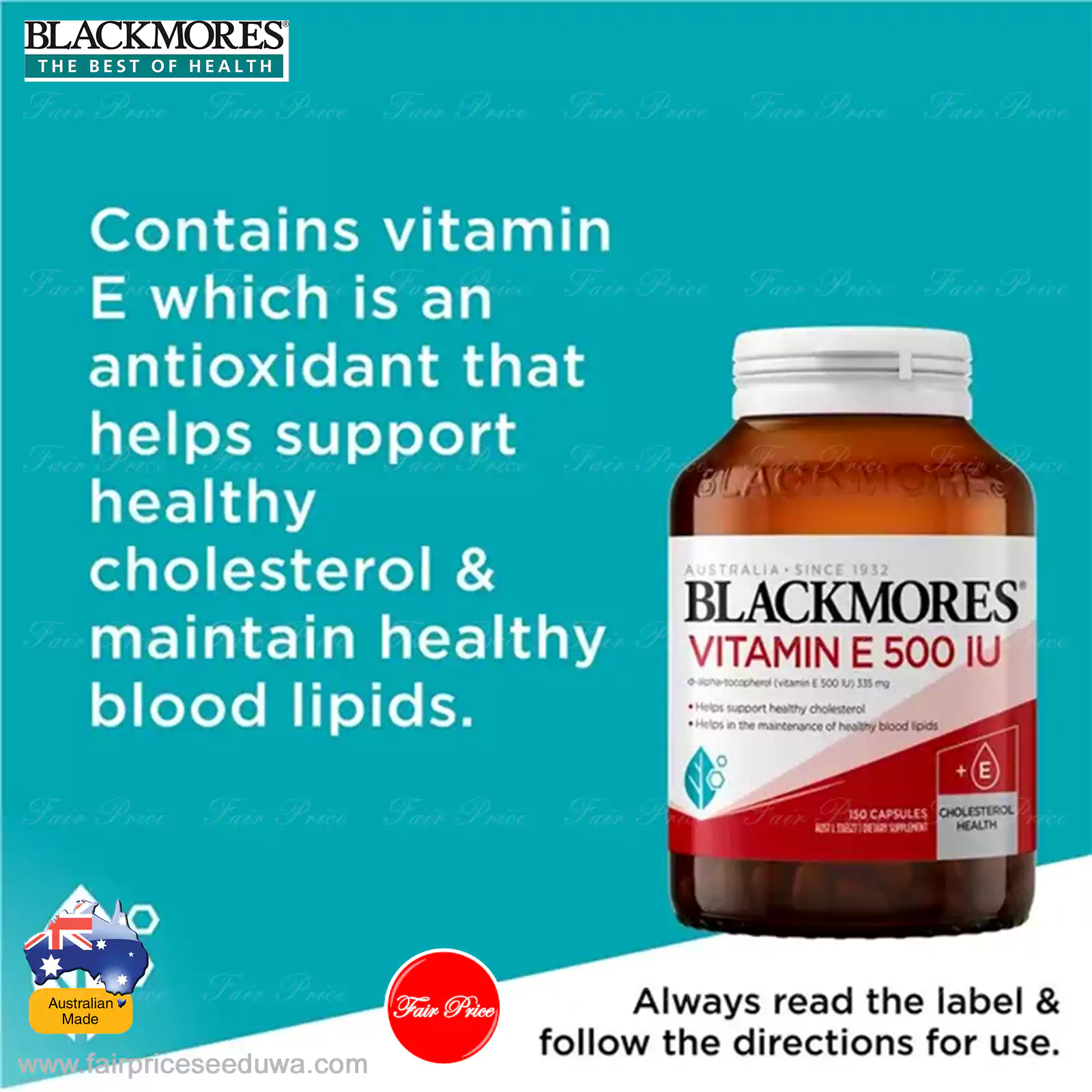 Blackmores Vitamin E 500IU 150 Capsules - Image 5