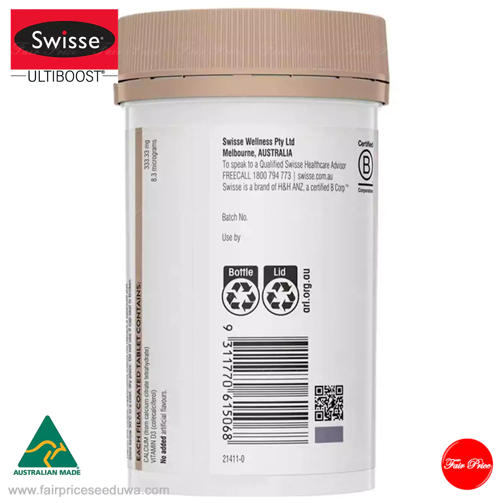 Swisse Ultiboost Calcium + Vitamin D 150 Tablets - Image 4