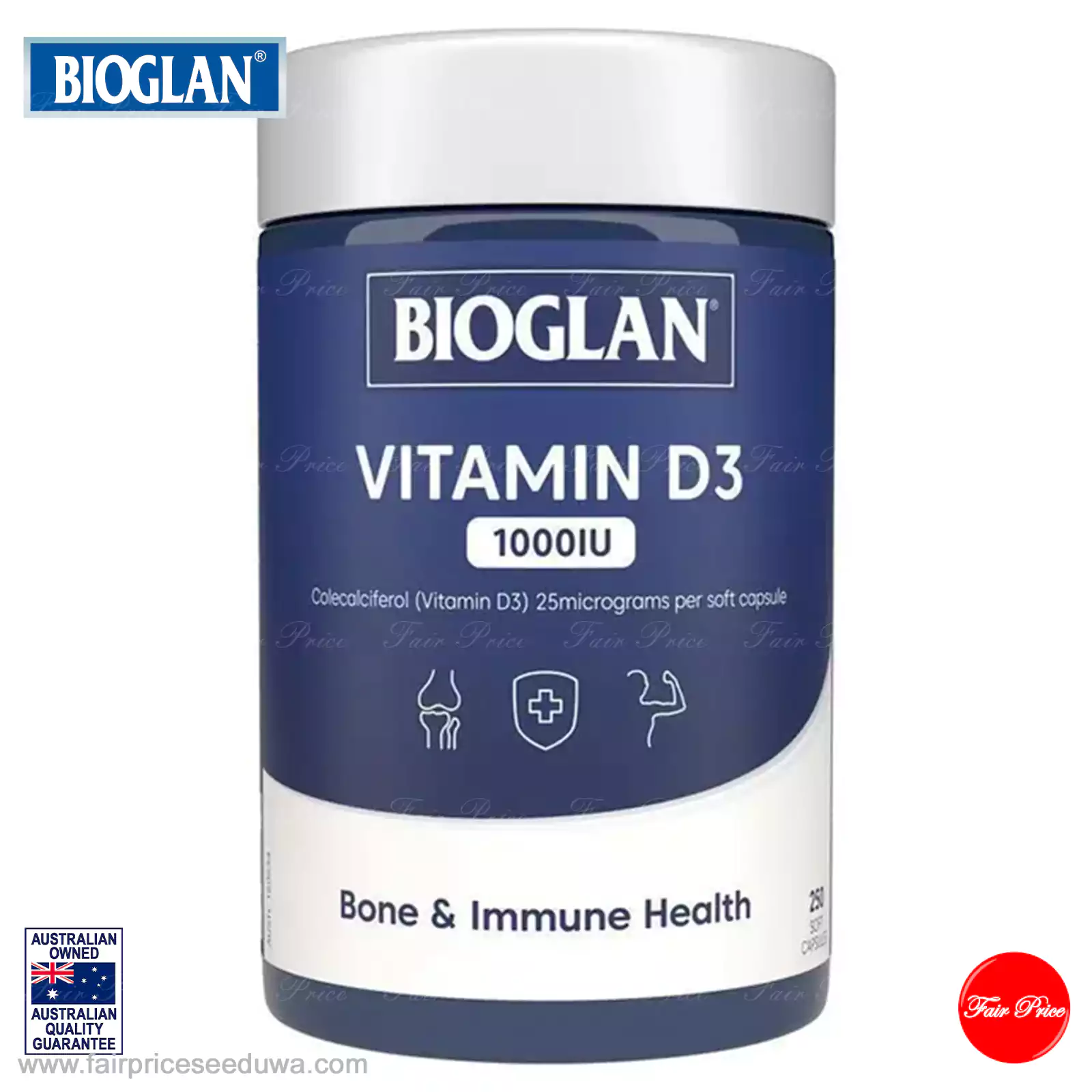 Bioglan Vitamin D3 1000IU 250 Capsules - Image 2