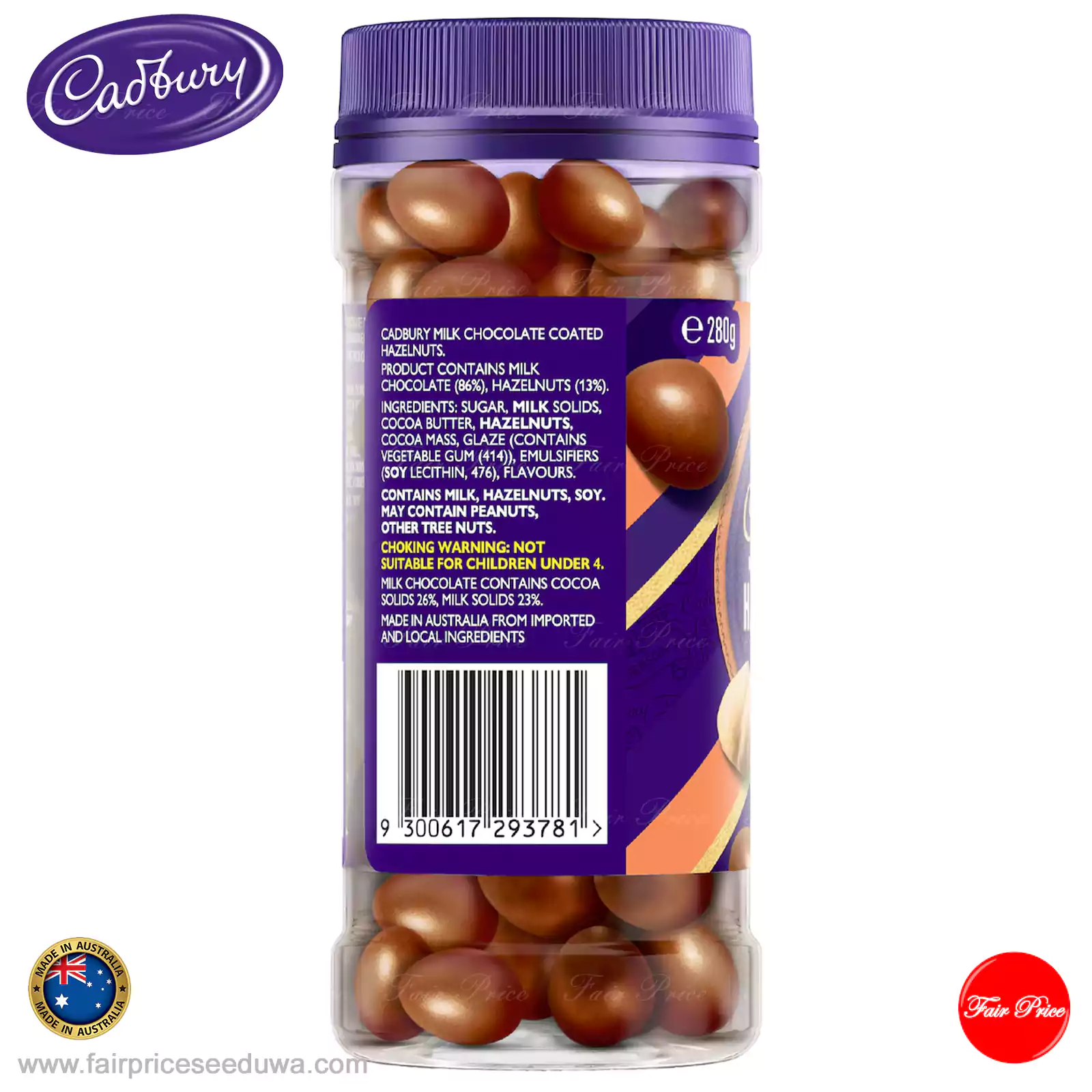 Cadbury Milk Chocolate Coated Hazelnuts 280g - Image 3