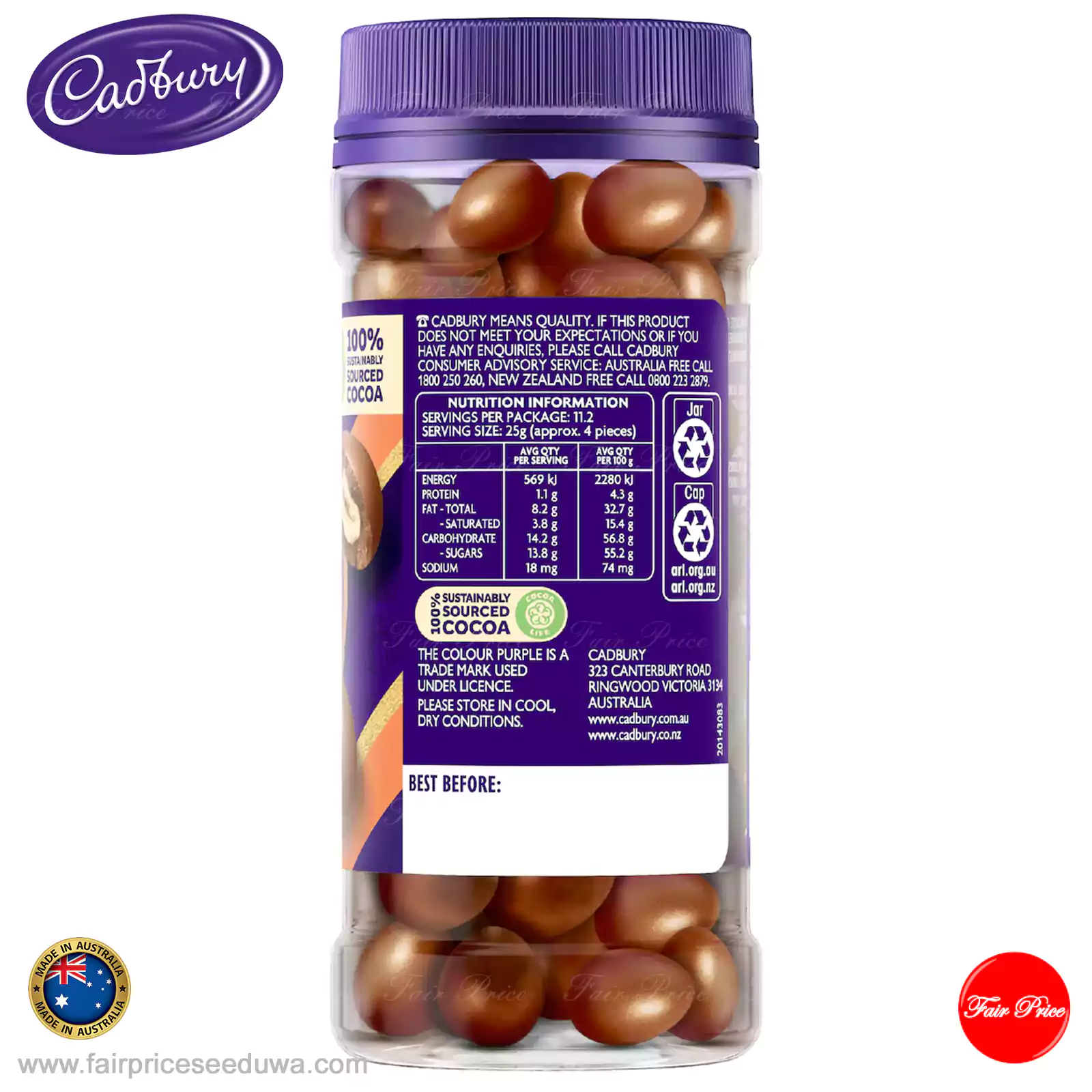 Cadbury Milk Chocolate Coated Hazelnuts 280g - Image 4