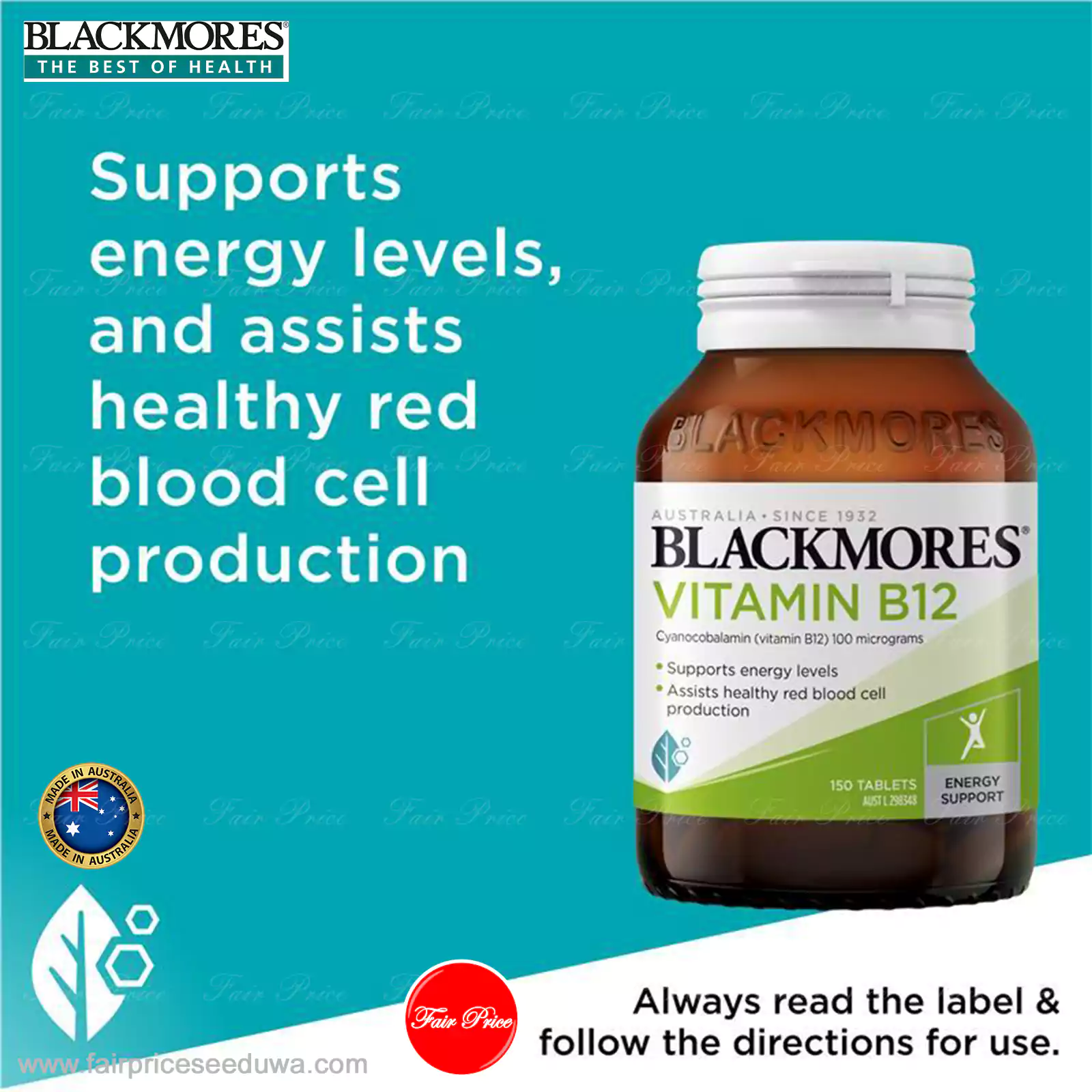 Blackmores B12 100MCG 150 Tablets - Image 5