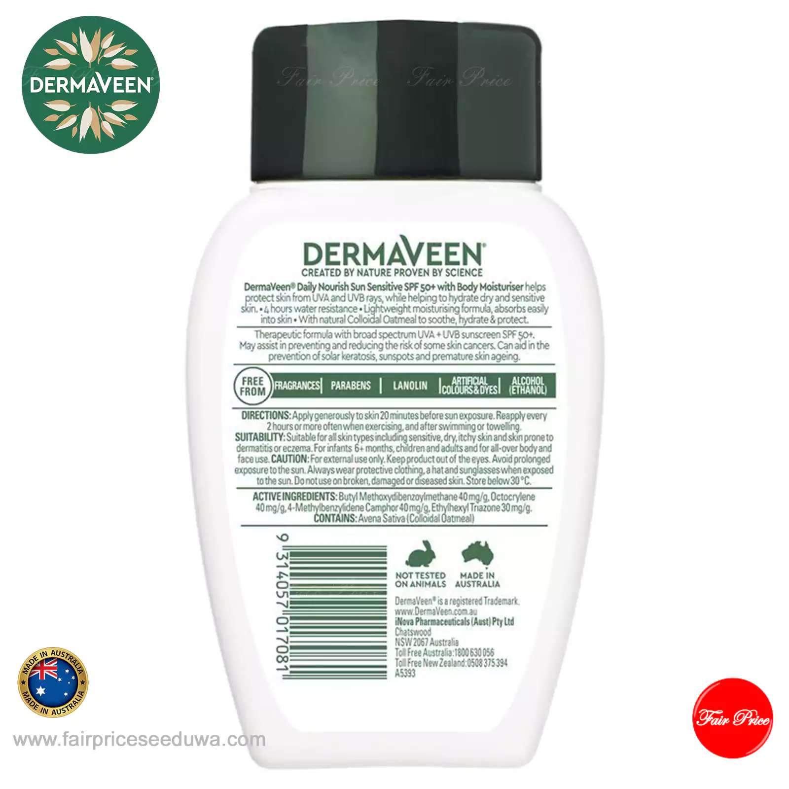 Dermaveen Sensitive Sun SPF 50+ Moisturising Face & Body Cream 250g - Image 3