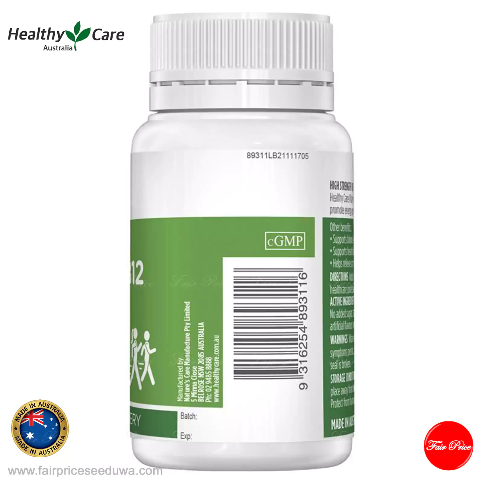 Healthy Care B12 1000mcg 60 Tablets - Image 3