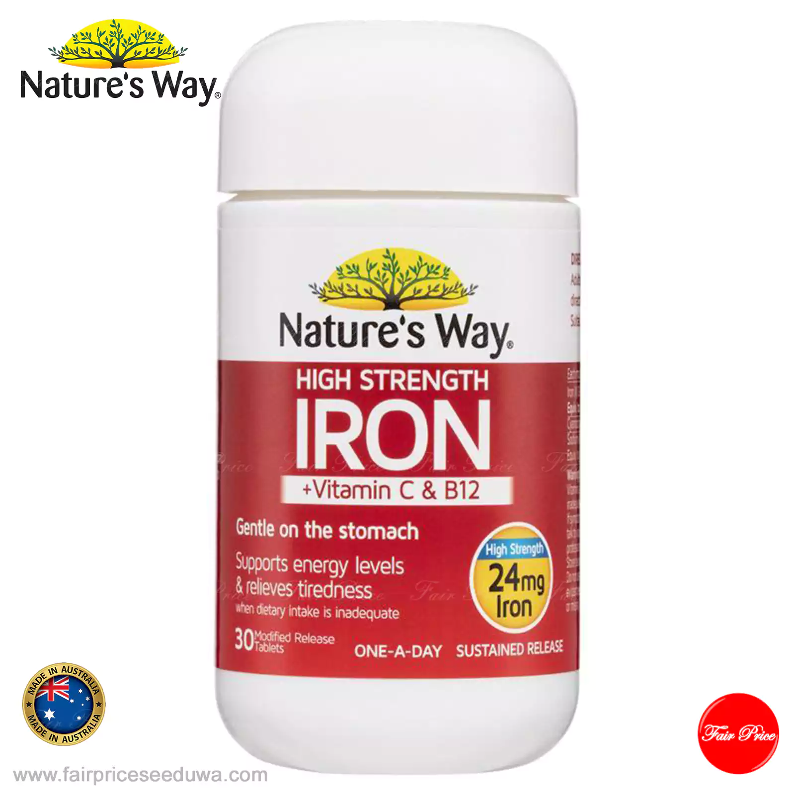 Nature's Way High Strength Iron 30 Tablets - Image 2