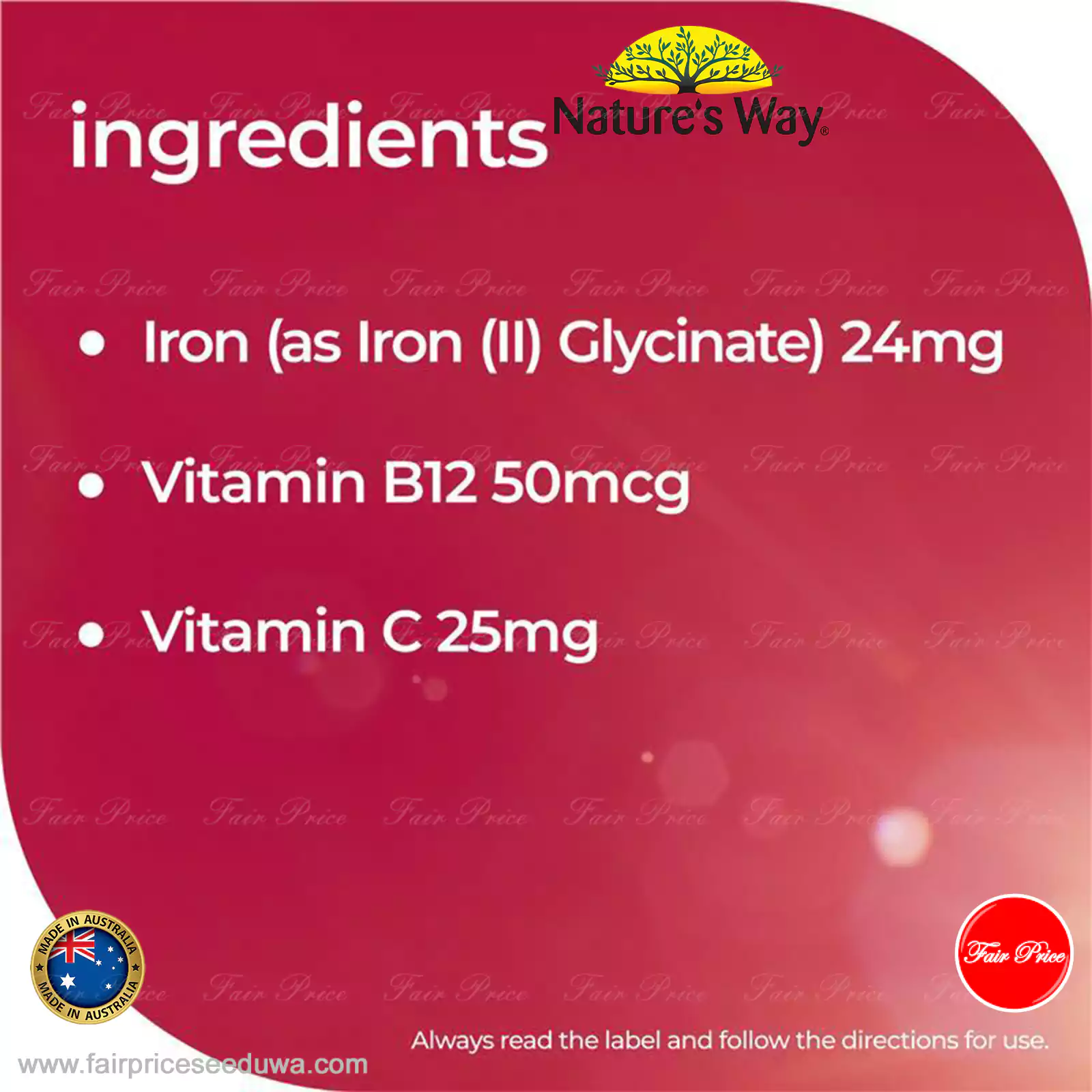 Nature's Way High Strength Iron 30 Tablets - Image 6