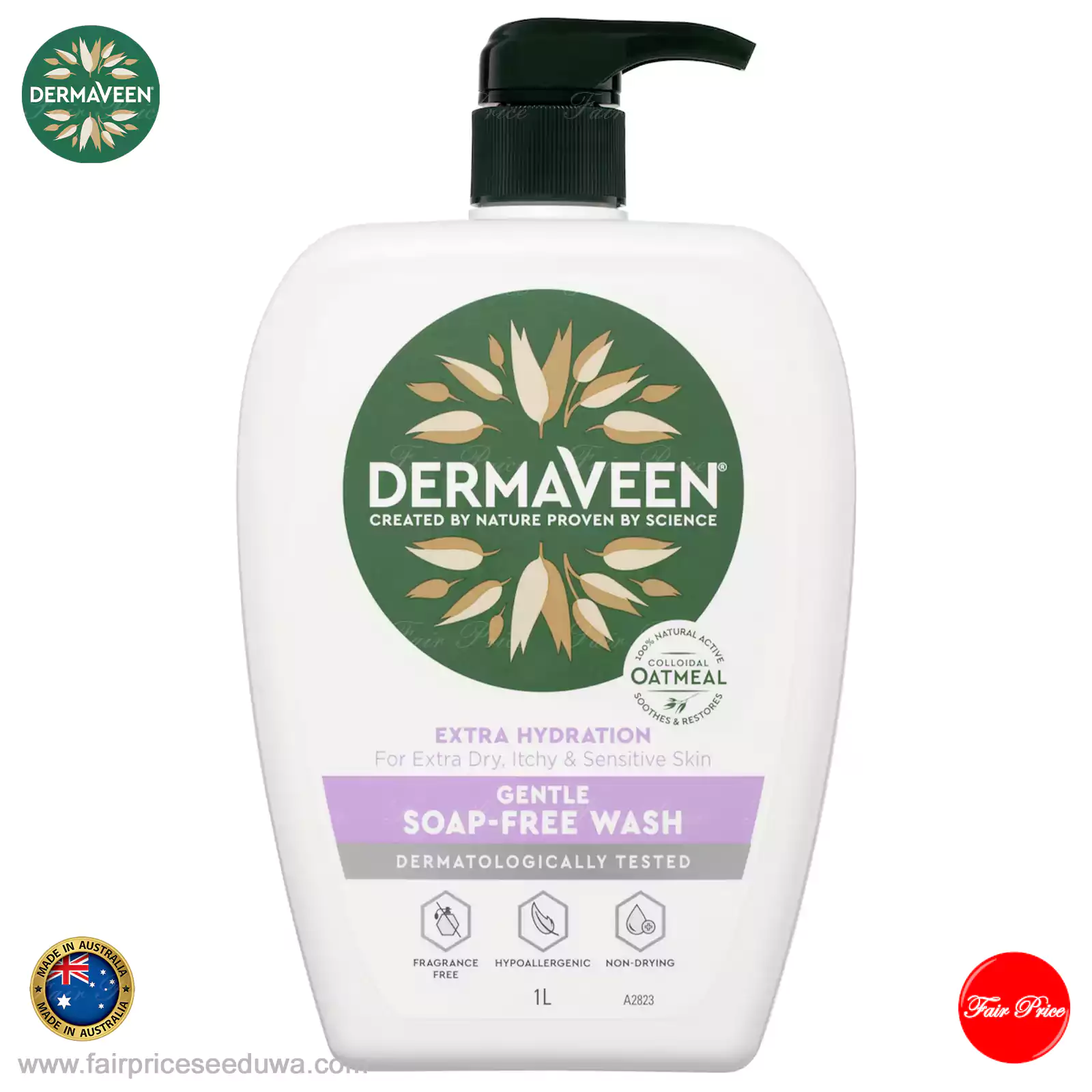 Dermaveen Extra Hydration Gentle Soap Free Wash 1L - Image 2