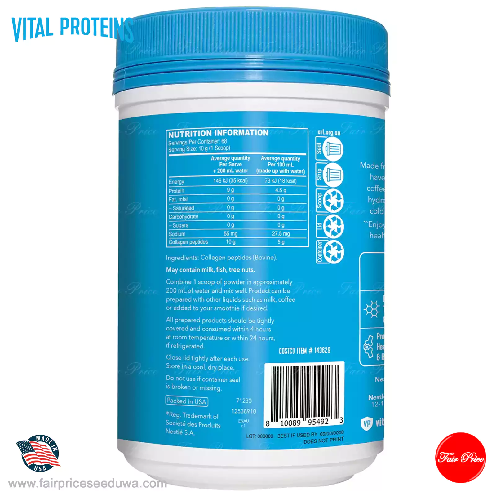Vital Proteins Collagen Peptides Unflavoured 680g - Image 3