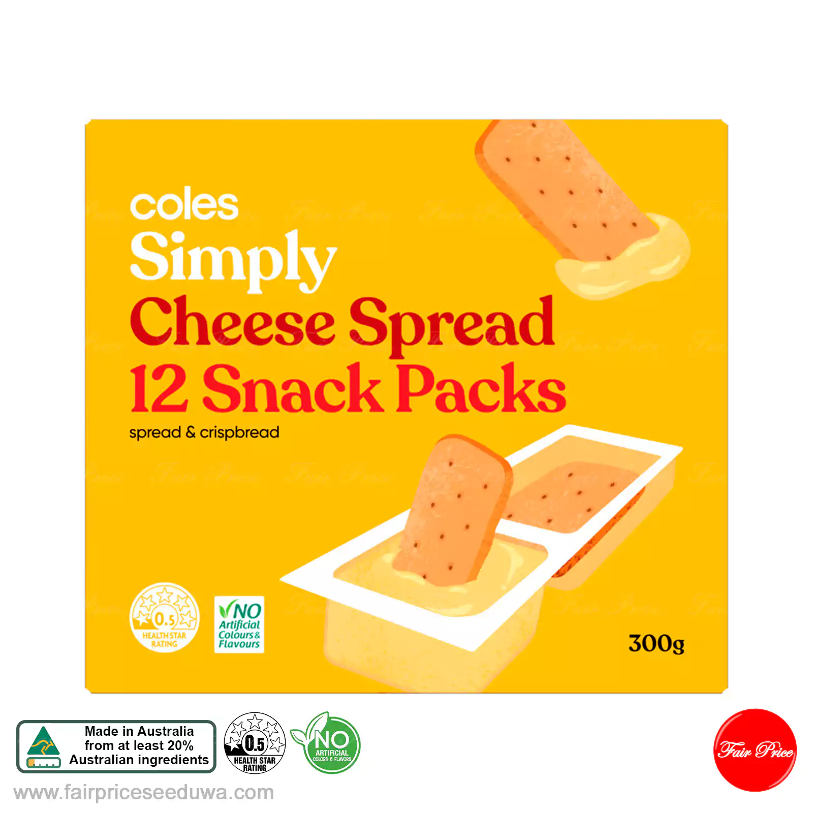 Coles Simply Cheese Spread Snack 12 Pack 300g - Image 3