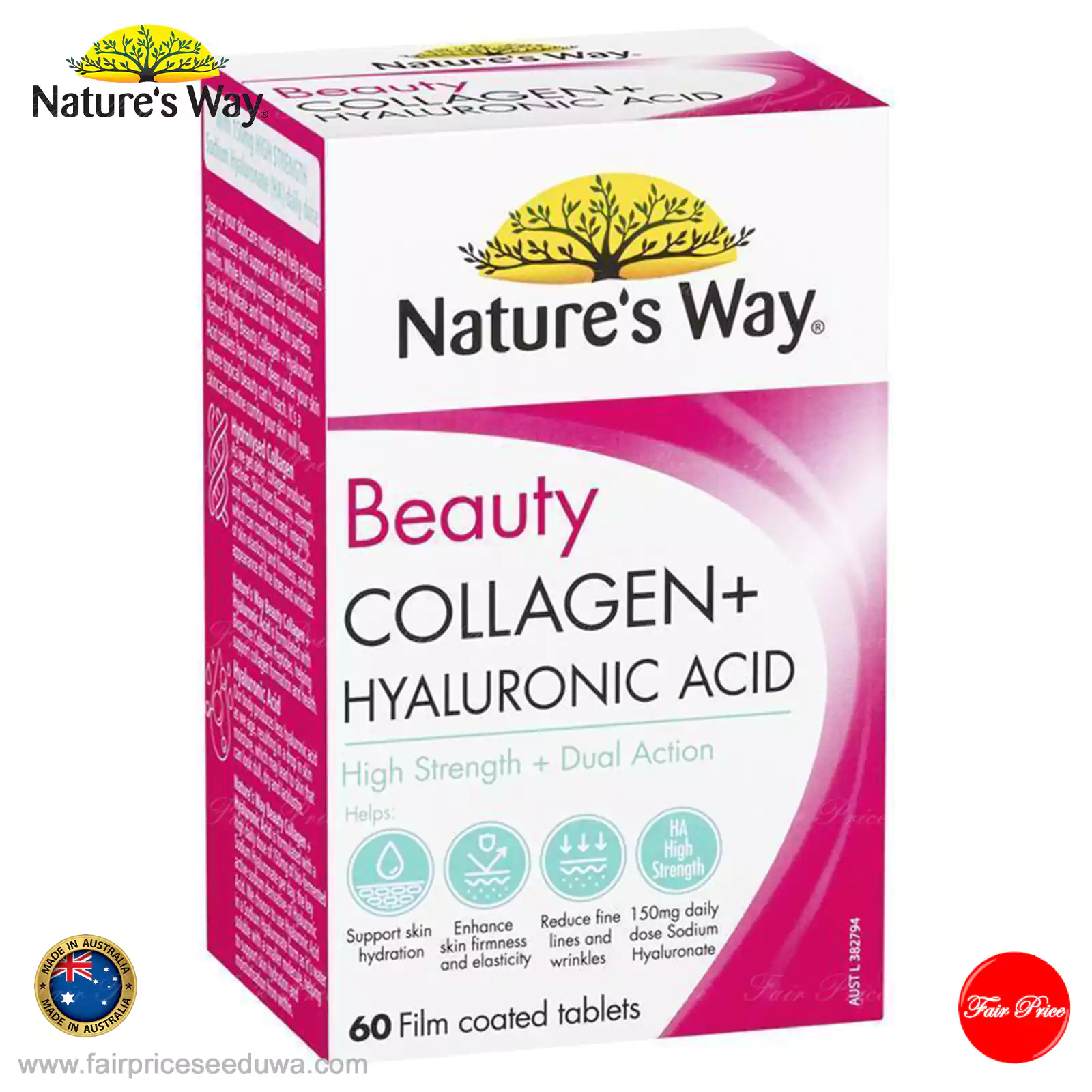 Nature's Way Beauty Collagen + Hyaluronic Acid 60 Capsules - Image 2