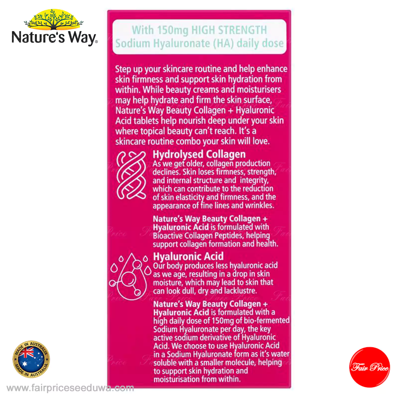 Nature's Way Beauty Collagen + Hyaluronic Acid 60 Capsules - Image 4
