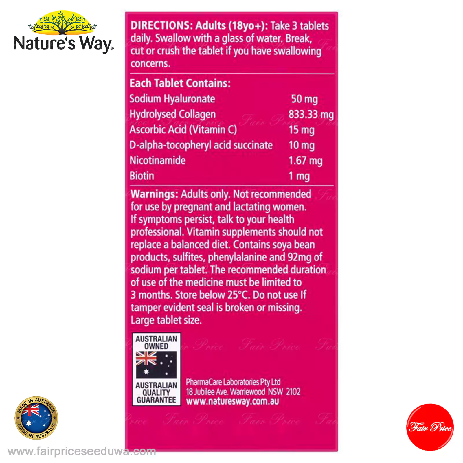 Nature's Way Beauty Collagen + Hyaluronic Acid 60 Capsules - Image 5