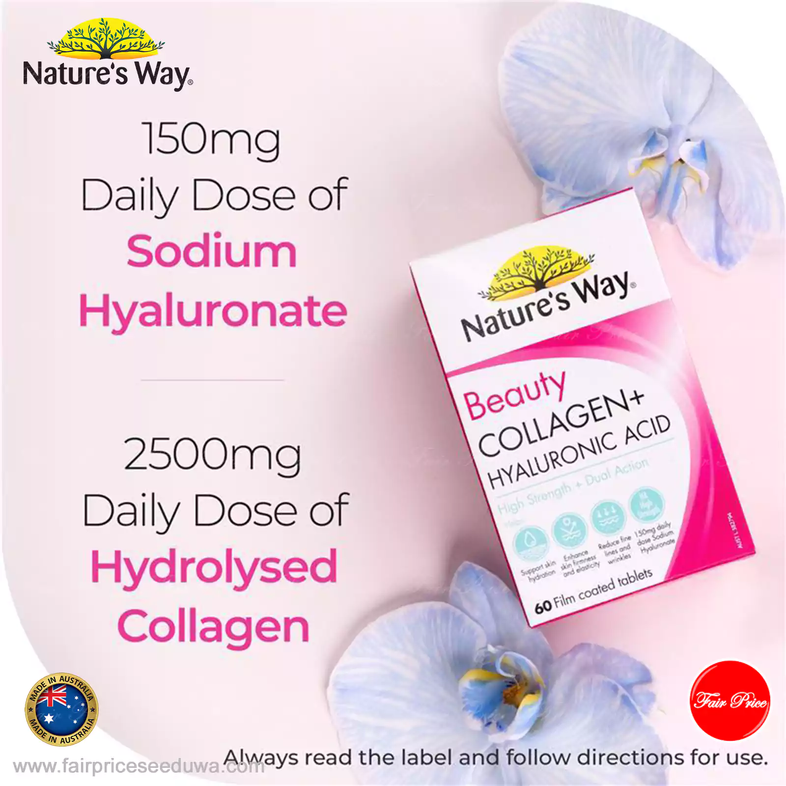 Nature's Way Beauty Collagen + Hyaluronic Acid 60 Capsules - Image 6