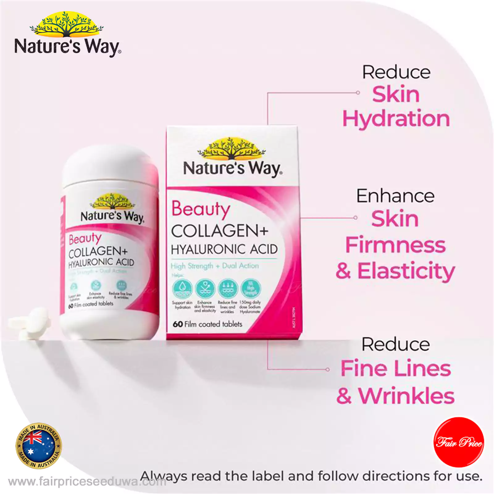 Nature's Way Beauty Collagen + Hyaluronic Acid 60 Capsules - Image 10