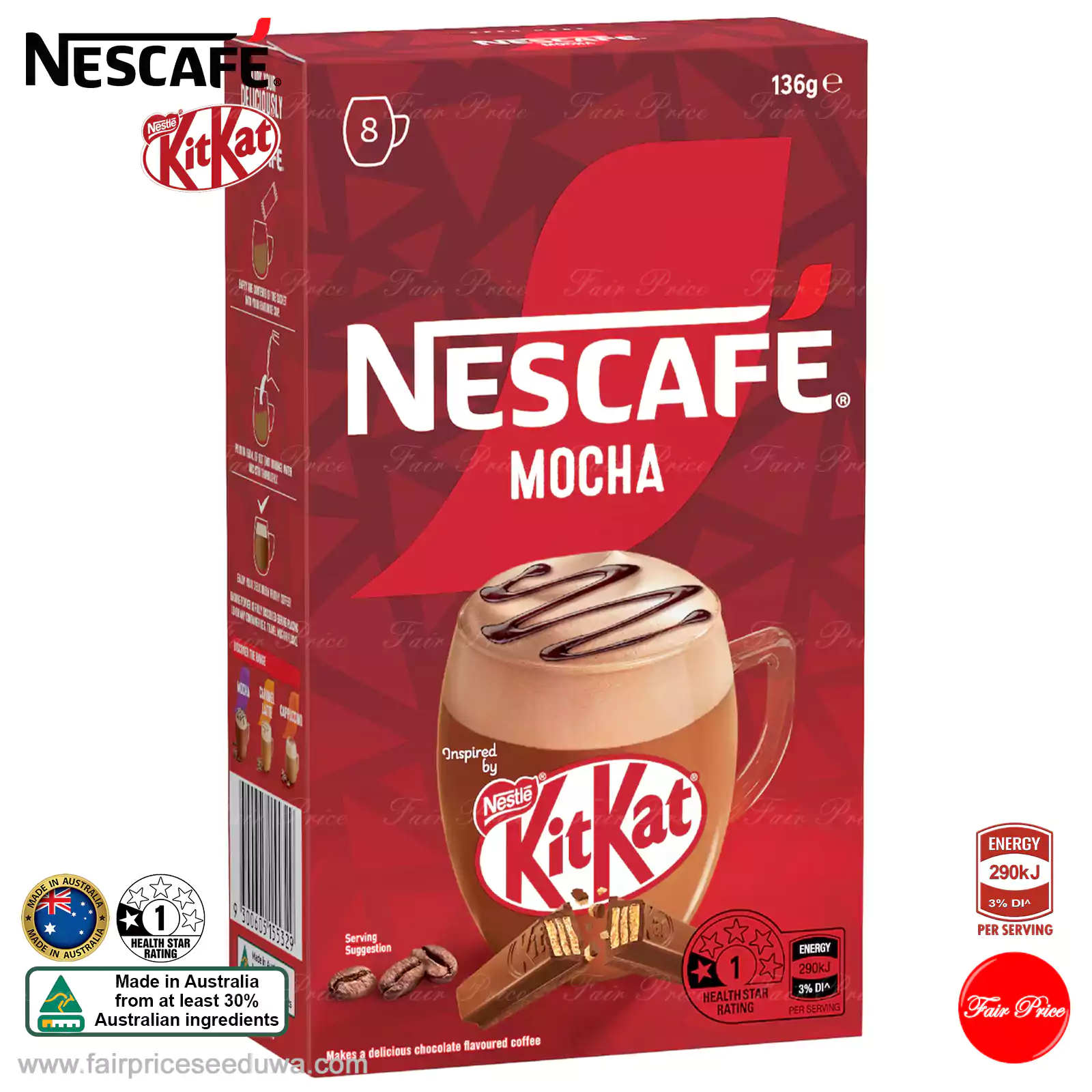 Nescafe Kit Kat Mocha Coffee Sachets 8 pack - Image 2