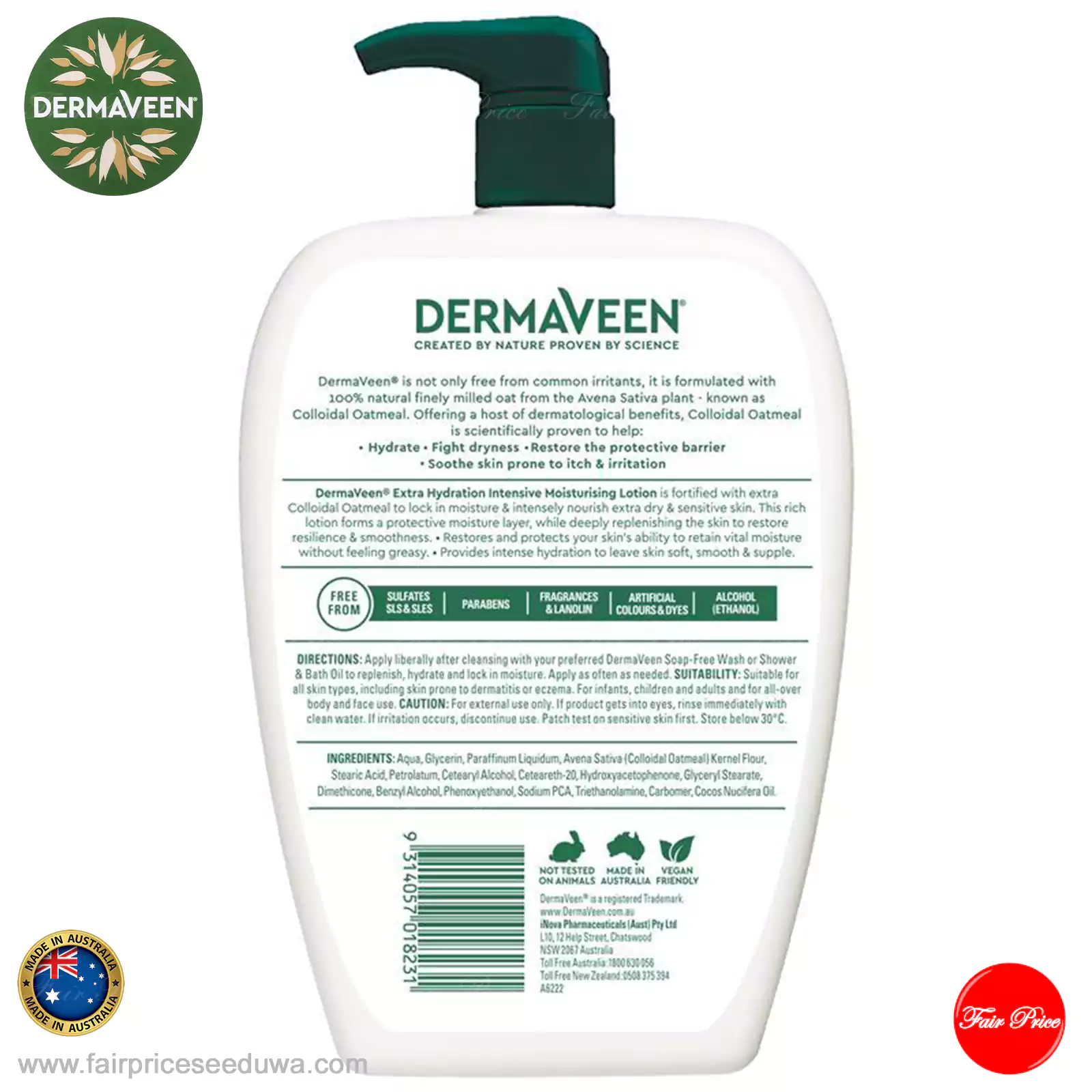DermaVeen Extra Hydration Intensive Moisturising Lotion 1.25L Exclusive Size - Image 10