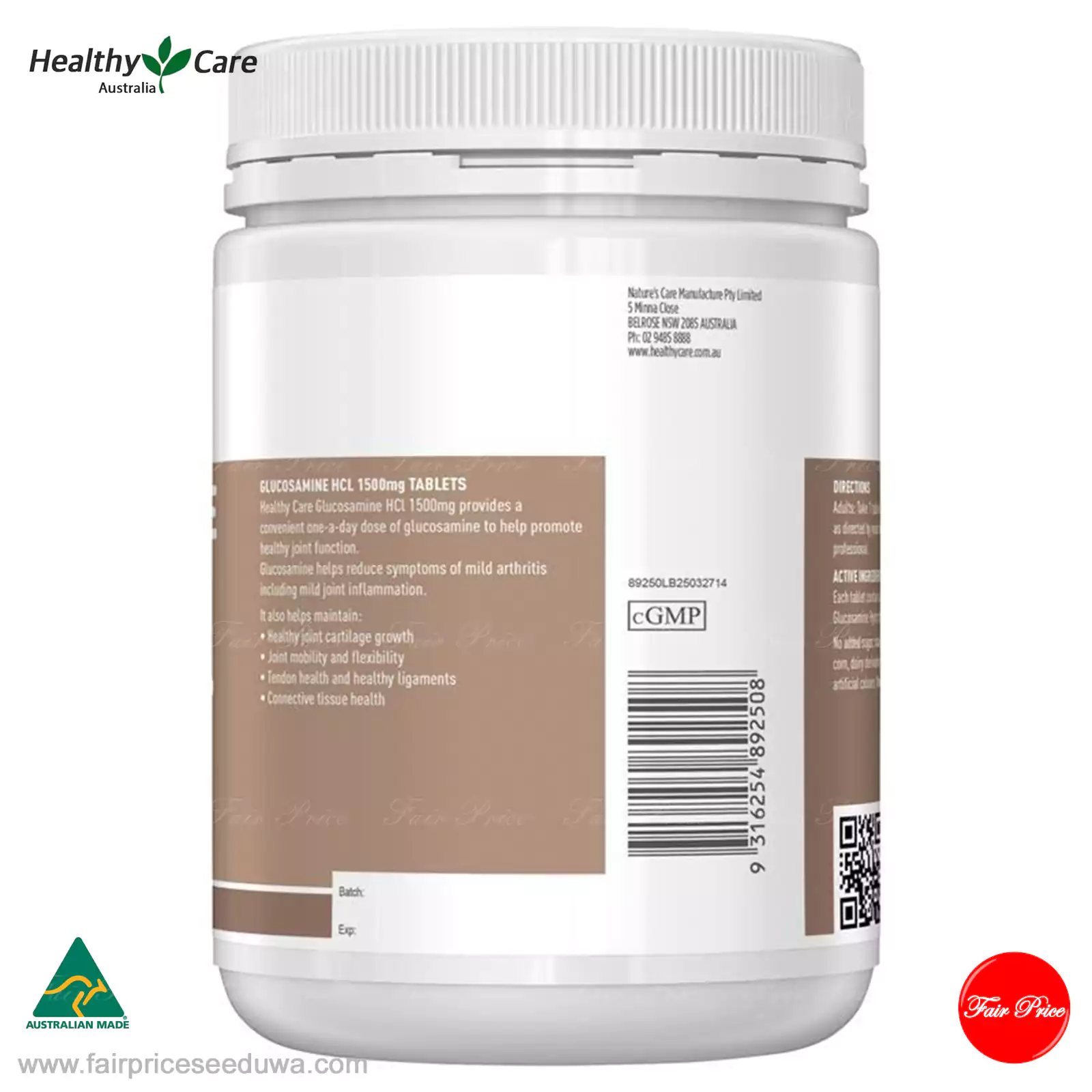 Healthy Care Glucosamine HCL 1500mg 400 Tablets - Image 4